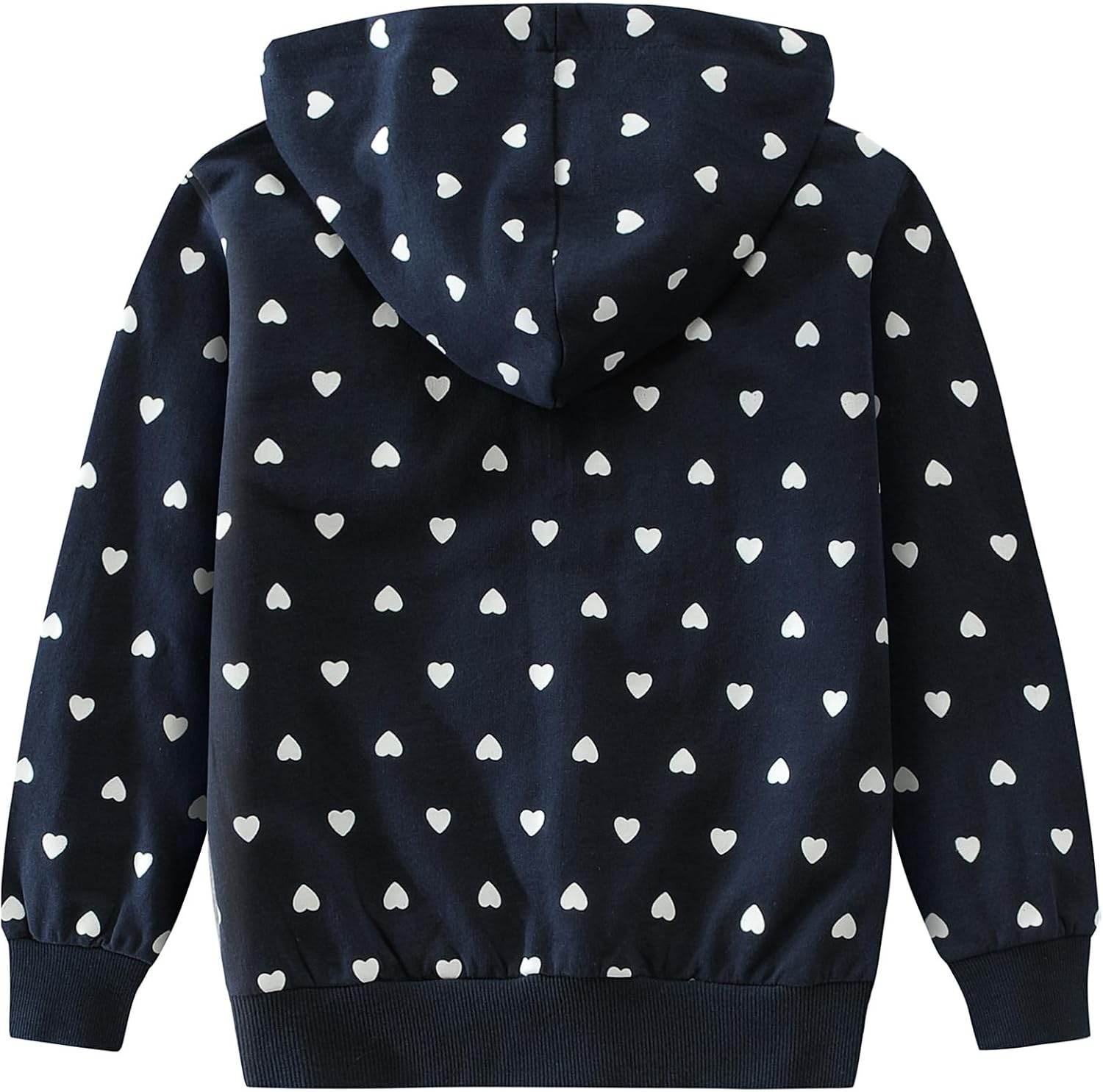 DDSOL Toddler Girl Zip Up Hoodie Dinosaur Jacket Hooded Heart Sweatshirt Fall Winter Kid Long Sleeve Shirt Pullover Top - Image 3