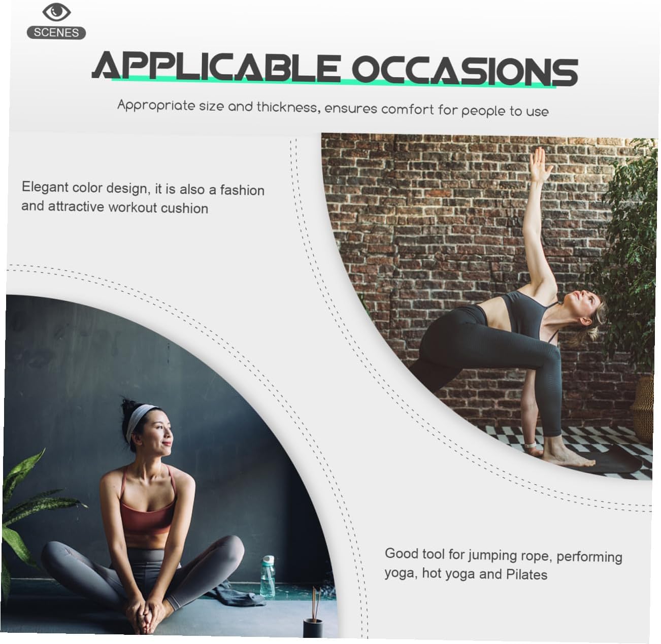 Outanaya Portable Household Jumping Pad Shock Absorption Sports Mat for Yoga Pilates Fitness Exercise Quiet Non-slip Workout Mat for Home