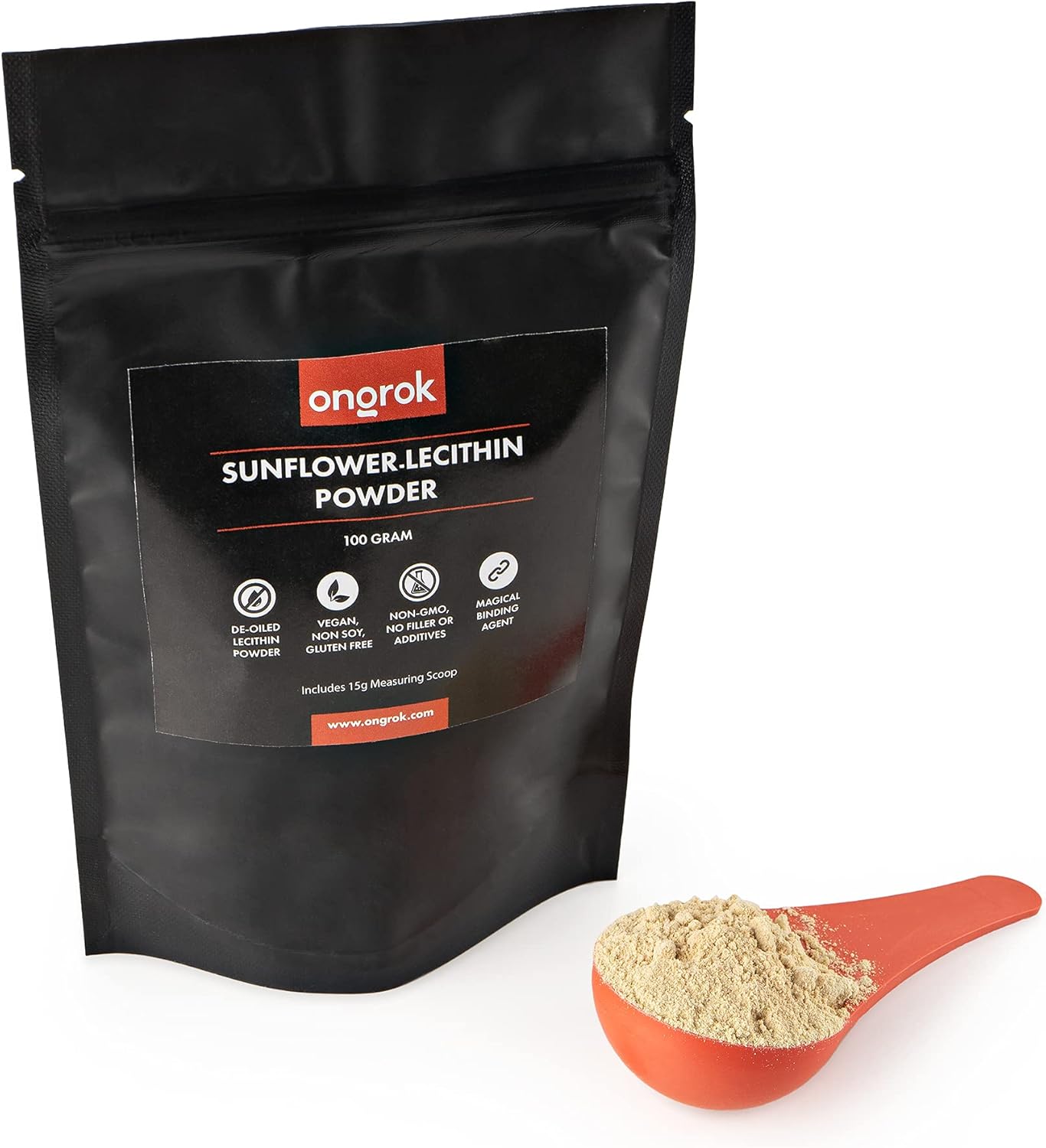 ONGROK Sunflower Lecithin Powder, Vegan, NonGMO Lecithin Powder