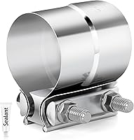 Vista 1 de 1 Pieza Abrazadera de Escape de 2.0 pulgadas Junta a Tope Banda de Acero Inoxidable 304 Abrazadera de Banda de Junta Traslapada de Acero Inoxidable