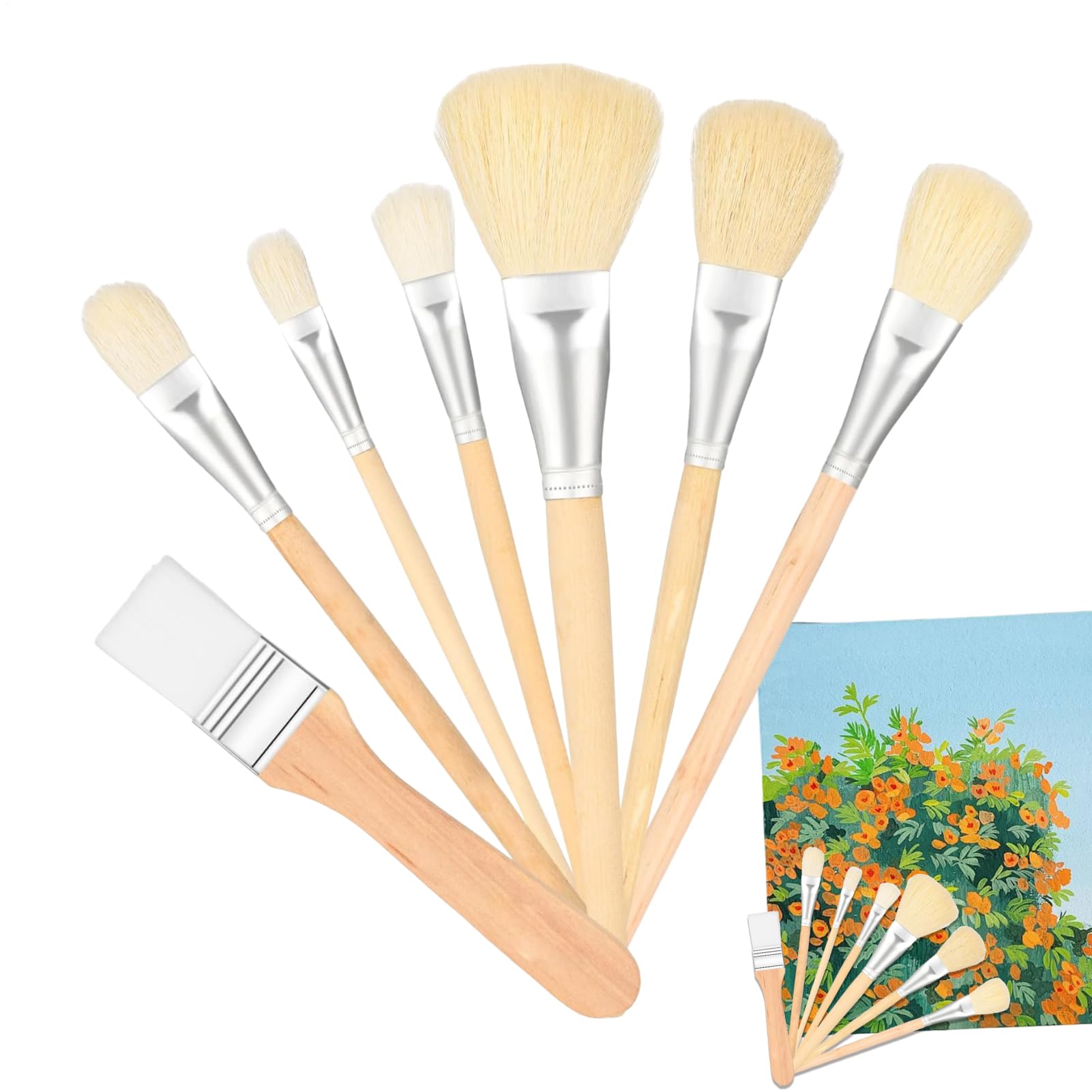 Artist Set - Acrylic Painting Tools, 7 Pieces Gilding Kit, Large Detail Area, Foil Gold Leaf Applicator | Creative Art Supplies, Ideal for Canvas Paper Craft Watercolour Acrylic