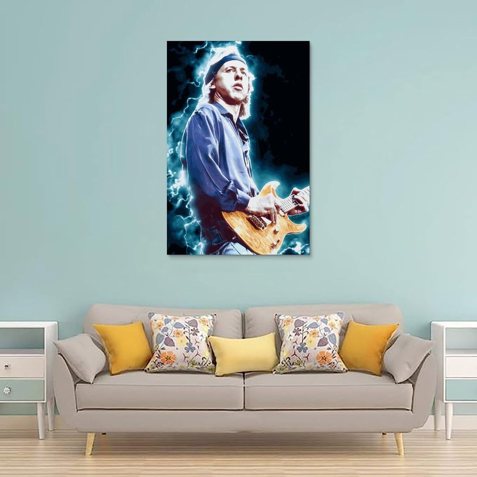 Mark Knopfler Poster 30x45cm - Schwarz Weiß Leinwand Druck Wandkunst Für Wohnzimmer