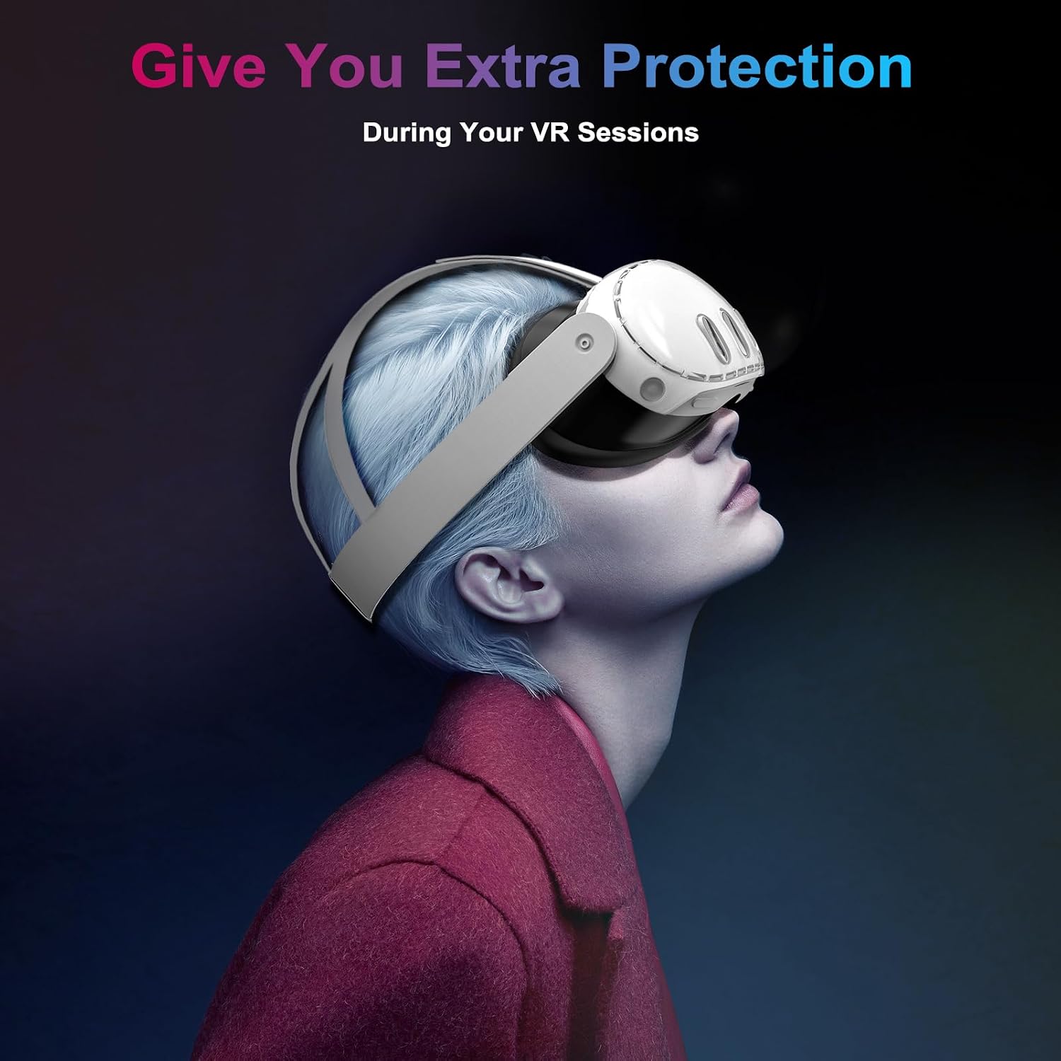 TiMOVO Accessories for Meta Quest 3, Protective Shell Cover for Quest 3 Includes Transparent Shell Cover, Ultra-Clear Lens Tempered Glass Protector Film, VR Protective Case Accessories