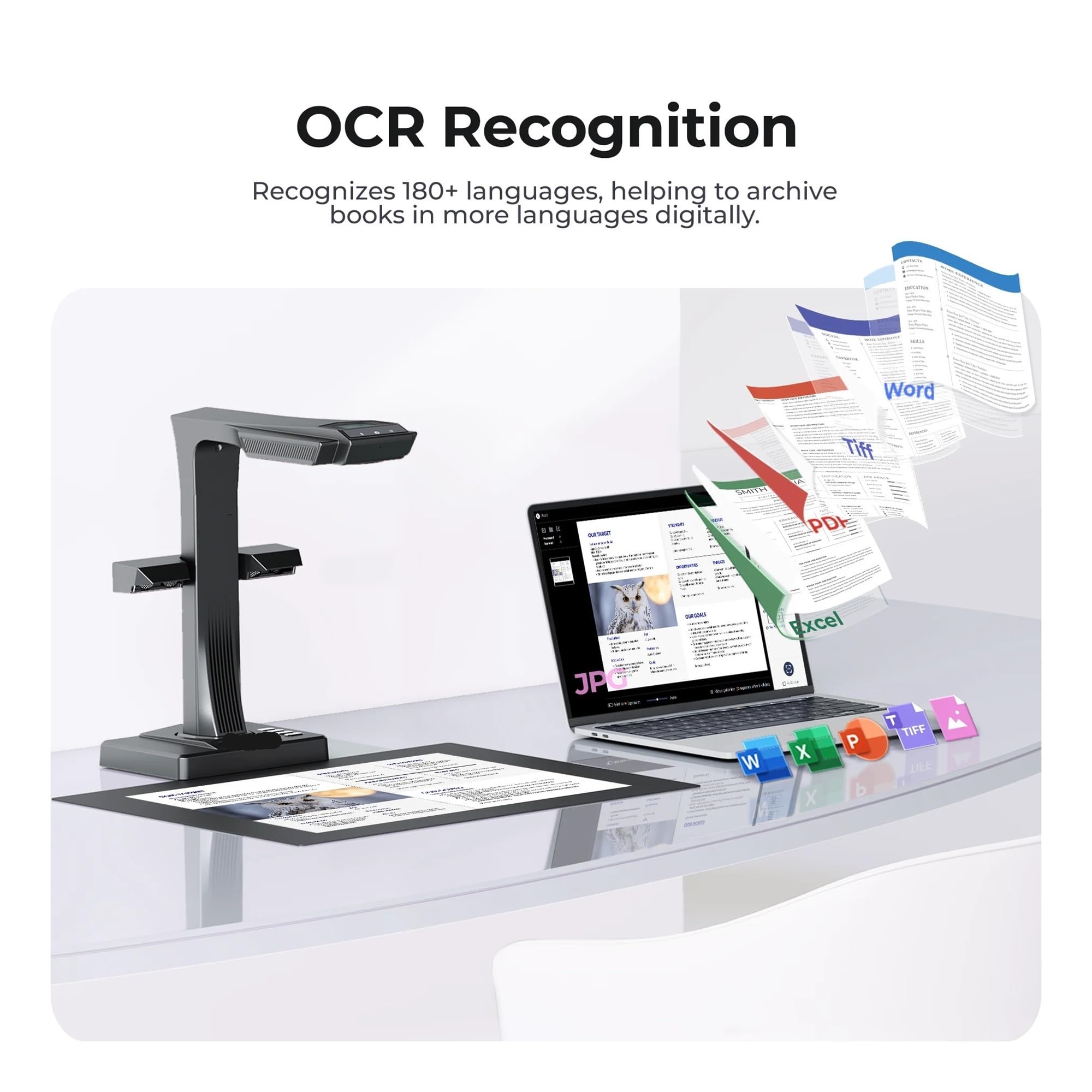 Scanner per documenti, Scanner for documenti doppio formato A3/A4 con OCR: conversione in PDF Word ricercabile