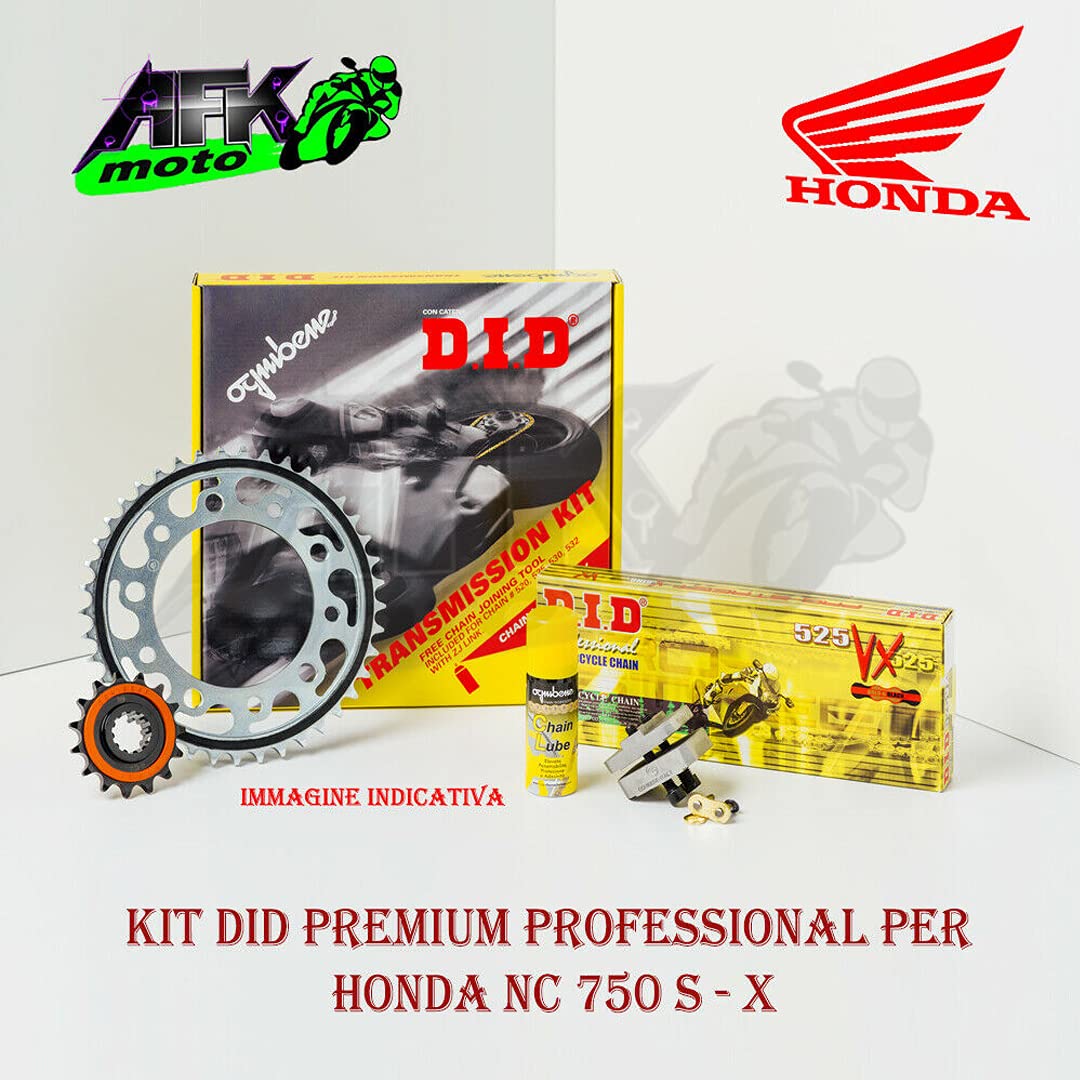 Kit Trasmissione DID Pignone+Corona+Catena NC 750 S - X dal 2014-2015-2016-2017-2018-2019
