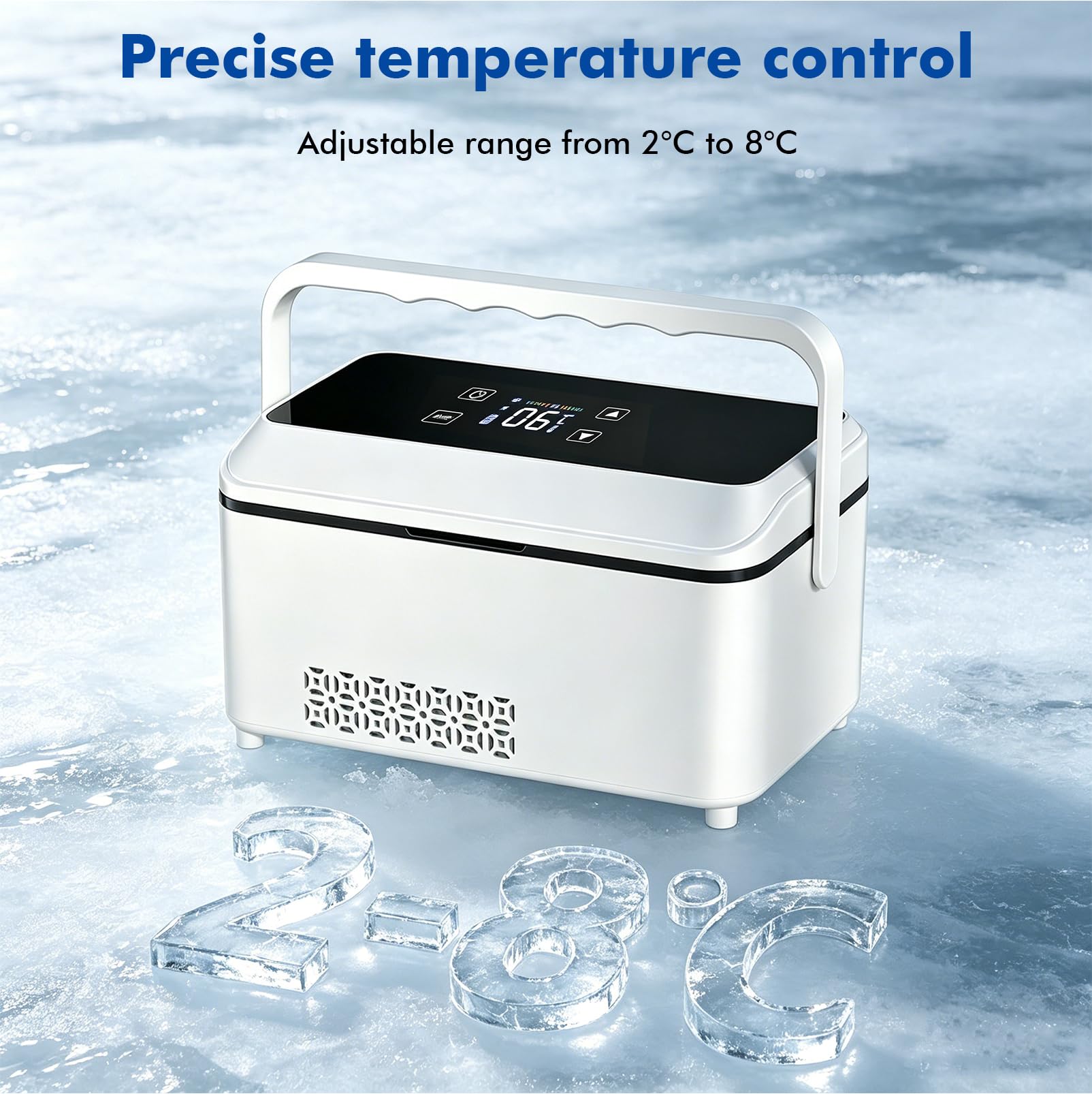 LIROPAU Nevera eléctrica de insulina, 2-8 °C, enfriador de insulina | estuche de viaje, para medicamentos para viajes, bolsa nevera de insulina para viajes con batería de 10600 mAh para 8 Pensn