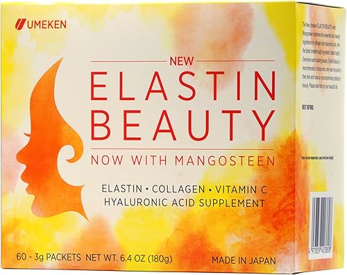 Umeken Elastin Beauty - Suplemento en polvo con péptidos de colágeno, ácido hialurónico, vitamina C y fruta de mangostán, salud y bienestar de la