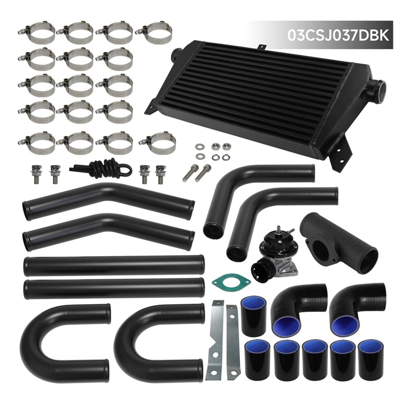 Pasuje Do Intercooler Tt Mk1 460x240x50mm Uniwersalny + 8 Sztuk 2 "51mm Aluminiowy Wąż Rurowy BOV Zestaw Zacisków DIY Czarny/niebieski Intercooler do turbiny samochodowy