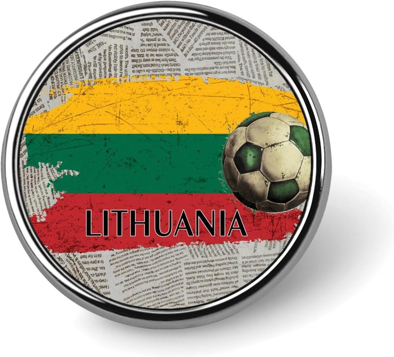 Enamel Pins Pieces Lithuania Flag Football Pins Unique Sports Hat Pins Memorial National Day National Flags Custom Buttons Abstract Badges Brooch For Friends Clothing Decor