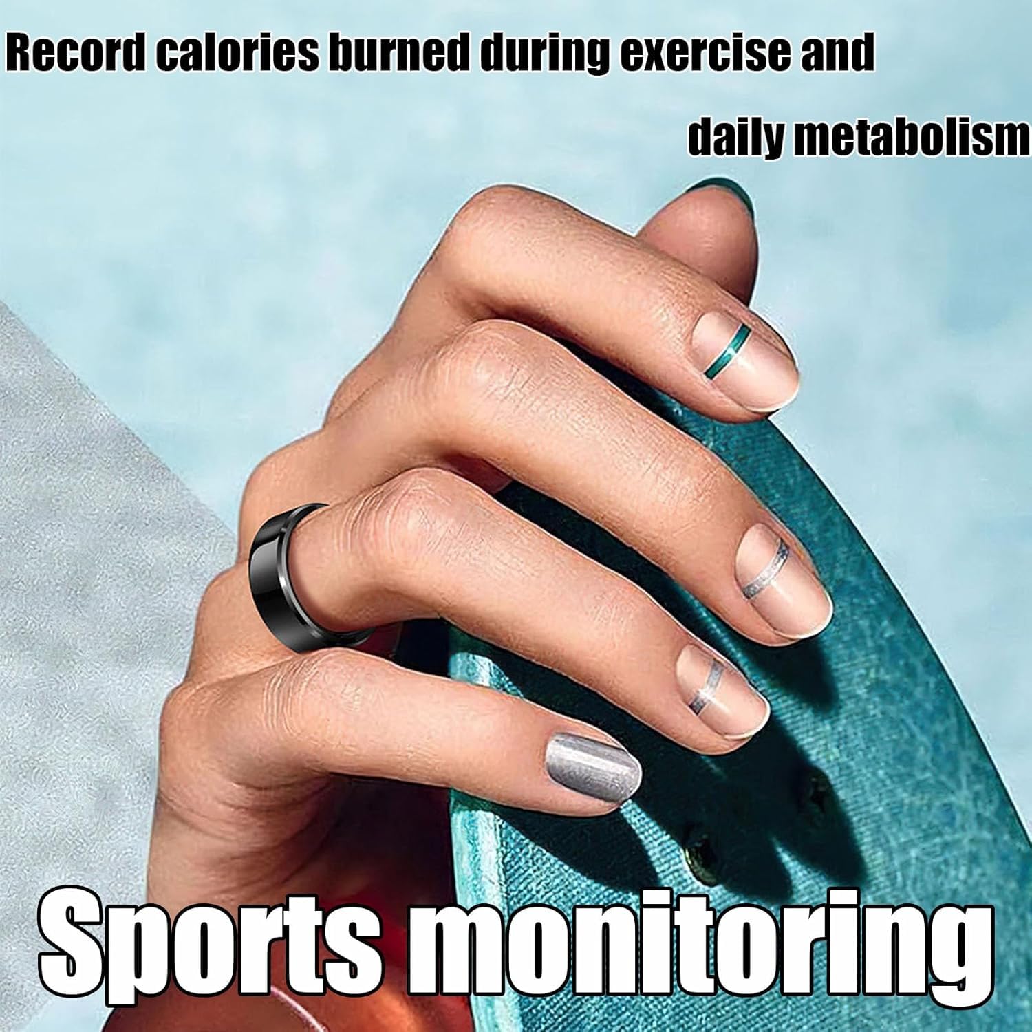 Rastreador de Actividad física con aplicación, Anillo de Seguimiento de ritmo cardíaco Durante el sueño y Fitness portátil con Compartimento de Carga, Anillo Inteligente para Hombres y Mujer