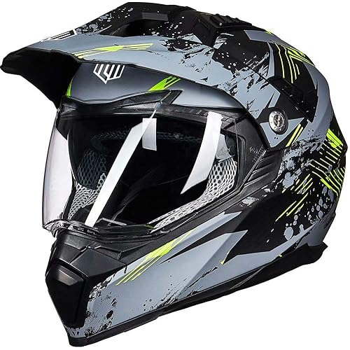 ILM Off Road Motorcycle Dual Sport Helmet Full Face Sun Visor Dirt Bike ATV Motocross Casco DOT Certified Model 606V