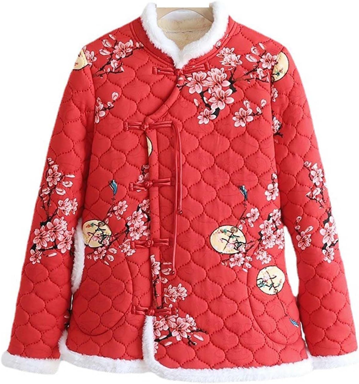 Chinese style Northeast large flower pattern thick cotton jacket retro women's Northeast short cotton jacket