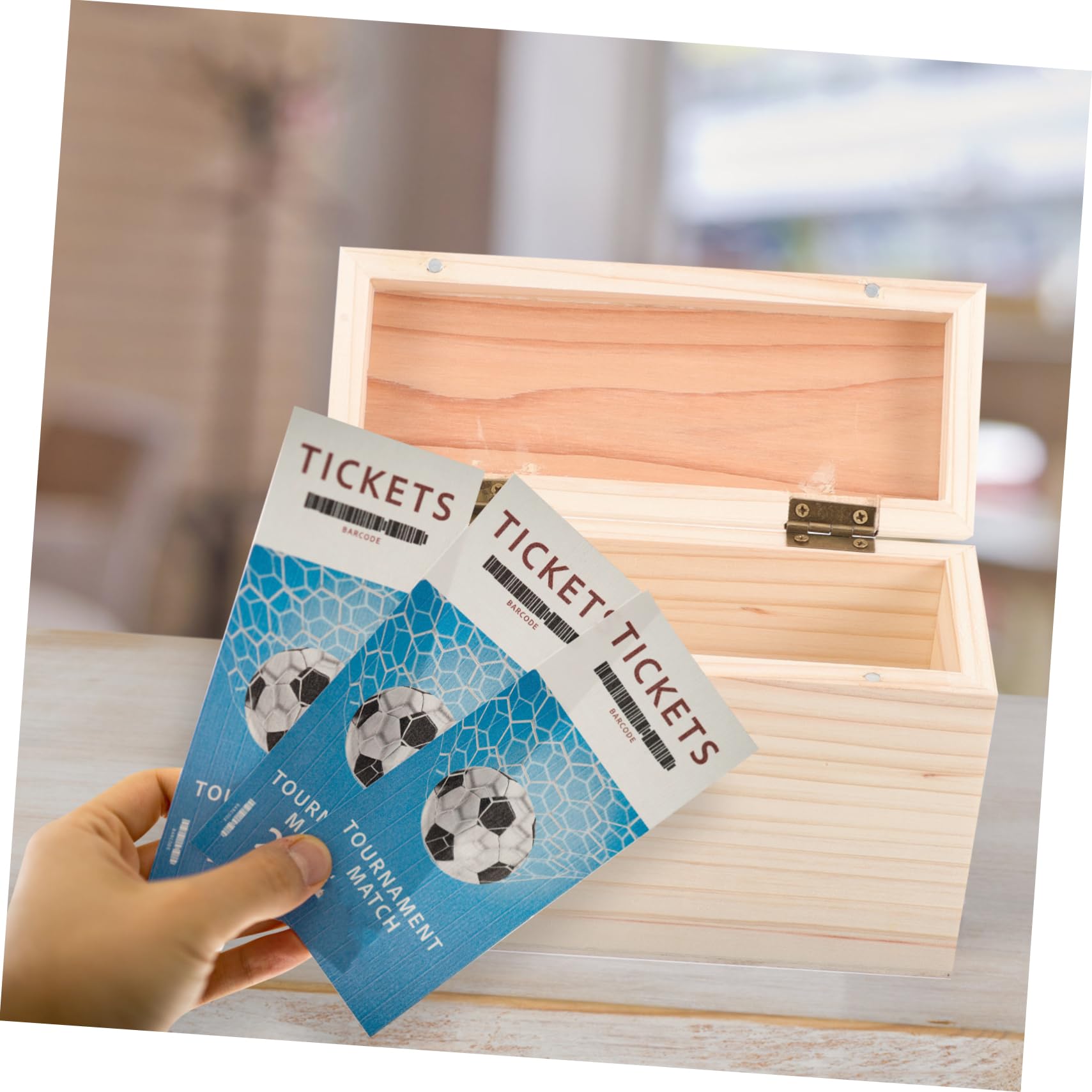 PRETYZOOM Wooden Recipe Organizer Kitchen Menu Storage Box for Cards Recipes and Decor