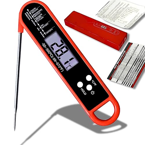 Termómetro digital para carne, a prueba de agua, de lectura instantánea para carne, para parrilla y cocina, termómetro de alimentos para cocina y