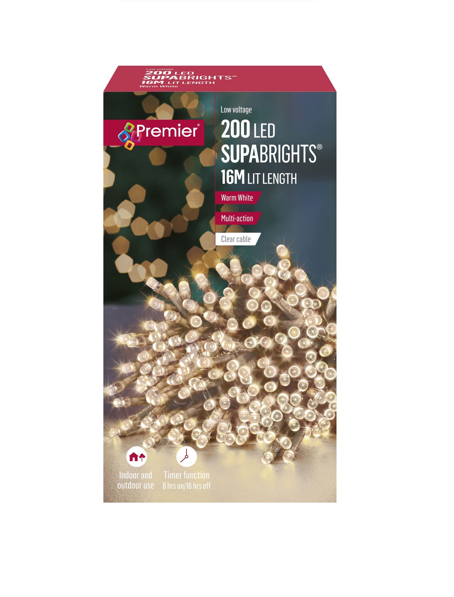 200 Warm White LED Supabrights String Lights  - Warm White