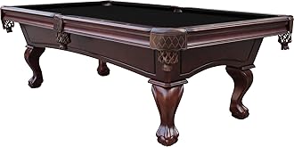 Charles River 8' Slate Pool Table w/Leather Drop Pockets - Billiard Table with Solid Hardwood & 3pc Slate System - Perfect for Game Room, Office or Dens - 25 Cloth Colors