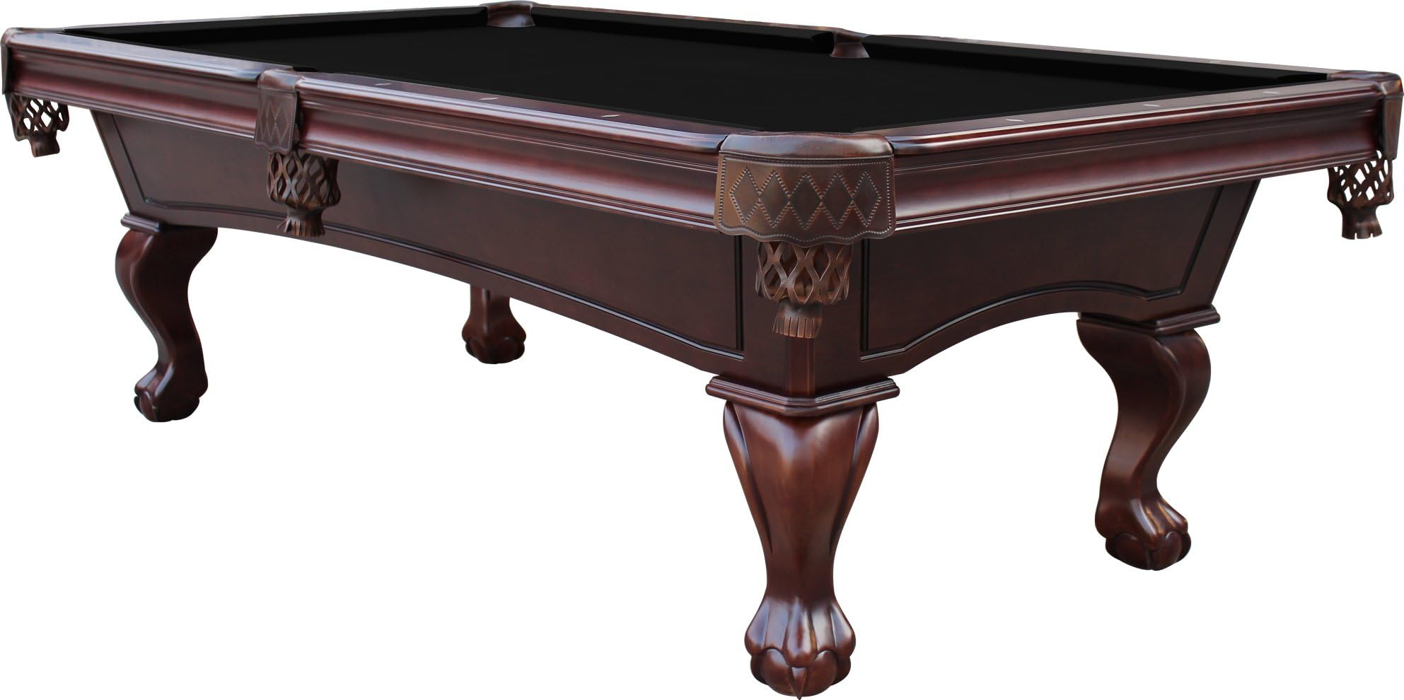 Playcraft Charles River 8' Slate Pool Table w/Leather Drop Pockets - Billiard Table with Solid Hardwood & 3pc Slate System - Perfect for Game Room, Office or Dens - 25 Cloth Colors