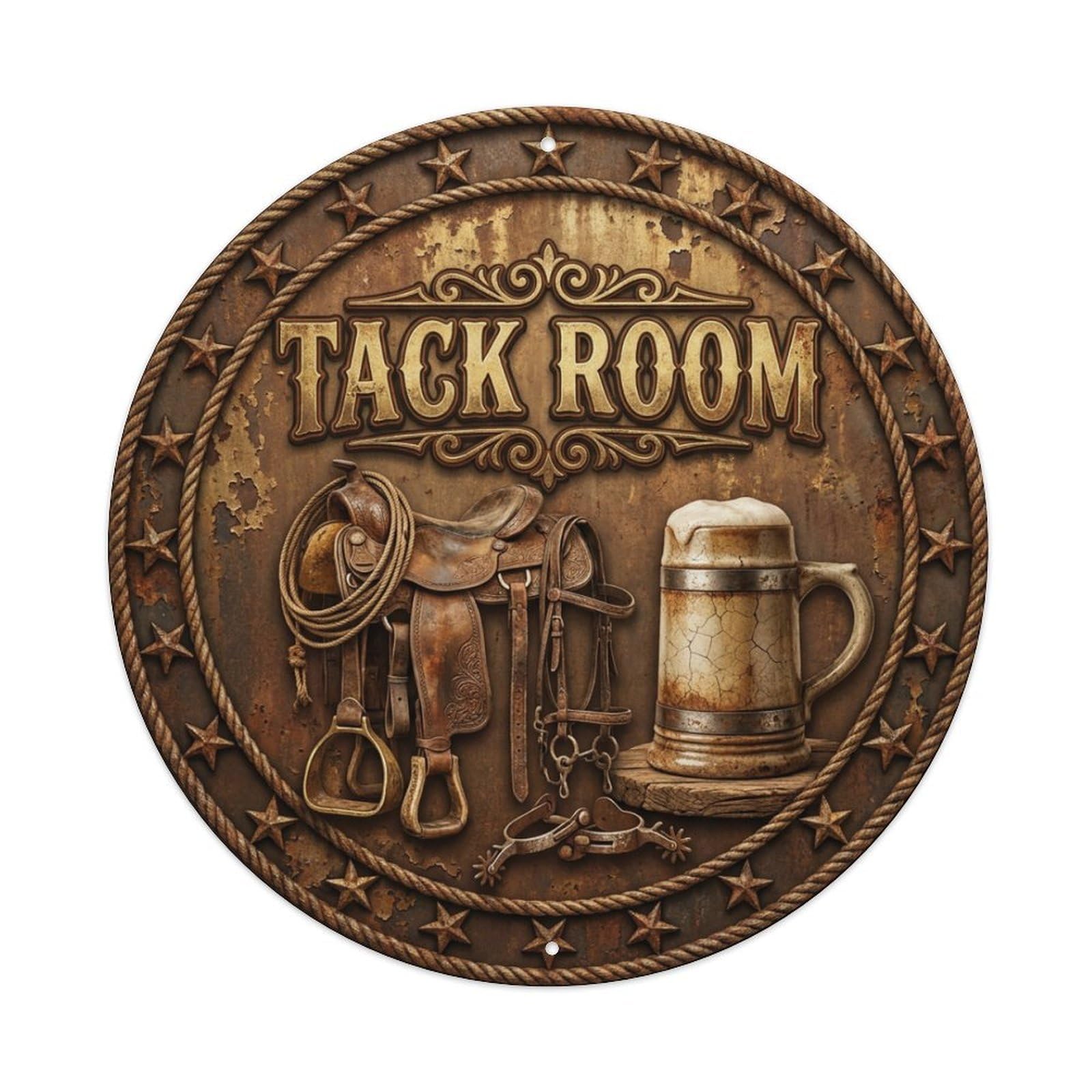 Vintage Beer Western Cowboy Tack Room Retro Bar for Pub Metal Tin Sign