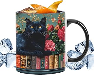 Coffee Mug - Cat Design Ceramic Cup, Hot Beverage Mug, Adorable Animal Pattern, Sturdy Construction | Tea for Home, Dorm, Apartment, Hotel, Chocolate, Water, Juice, Lovers, Book Reading Time