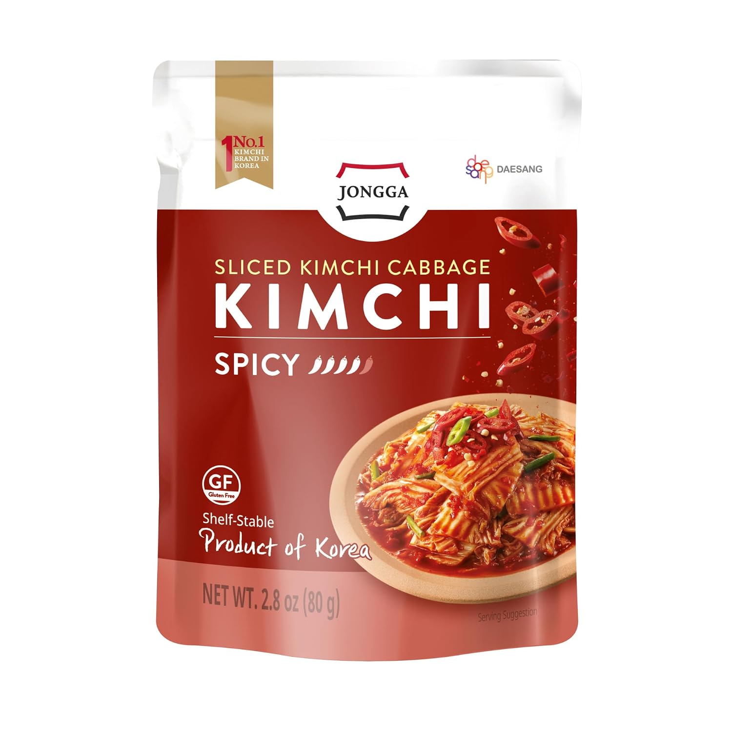 Spicy Premium Cabbage Kimchi Napa [Pack of 4 (Can)] - [Original] - Fermented Kimchi | Long Shelf Life | Spicy Korean Pickled Cabbage | Perfect for Ramen, Rice & Stir-Fries - JONGGA