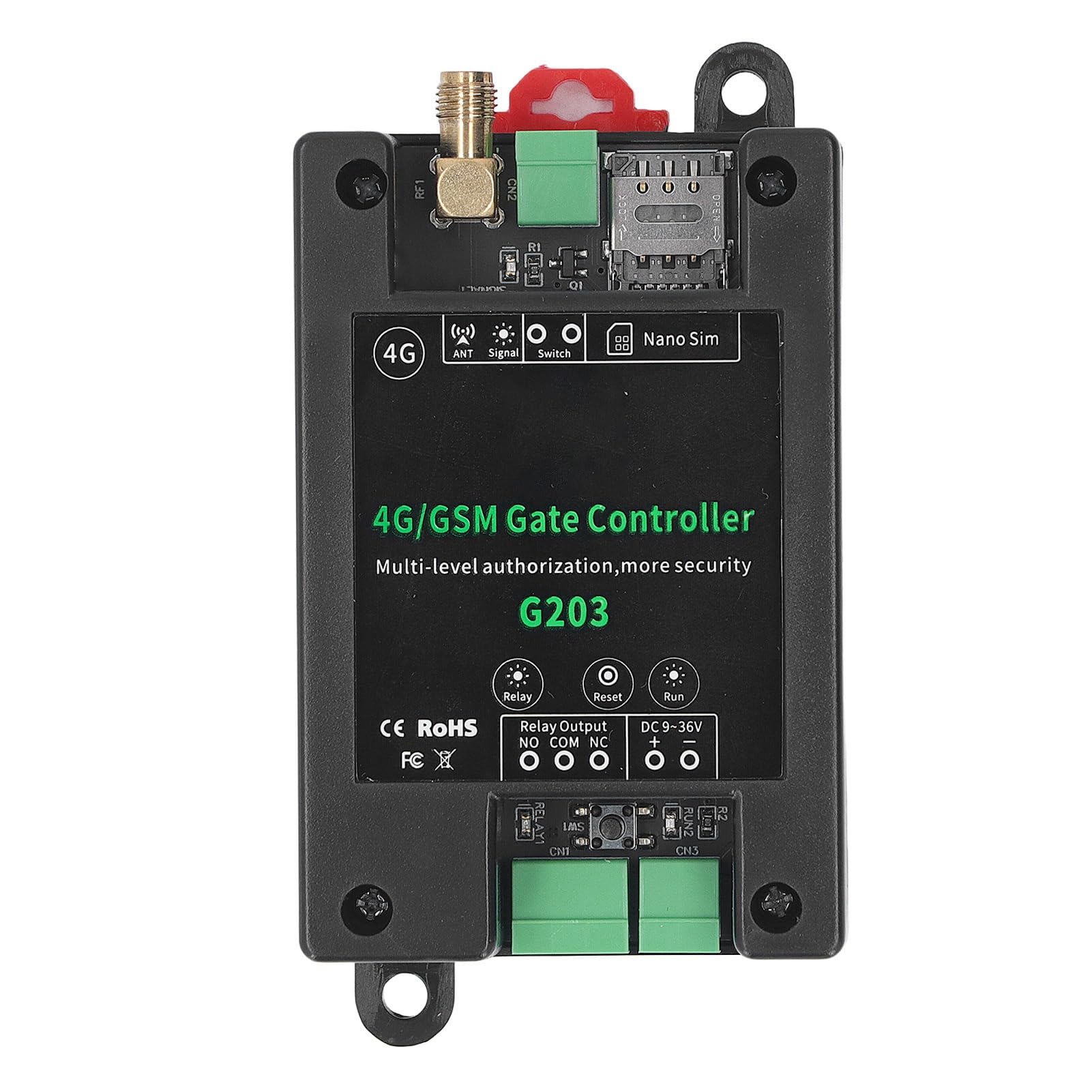 FTVOGUE Contrôleur à Distance de Portail 4G GSM avec Relais 0-9999s pour 1001 Utilisateurs, Application de Commande pour Garage, Accès à Distance et Redémarrage