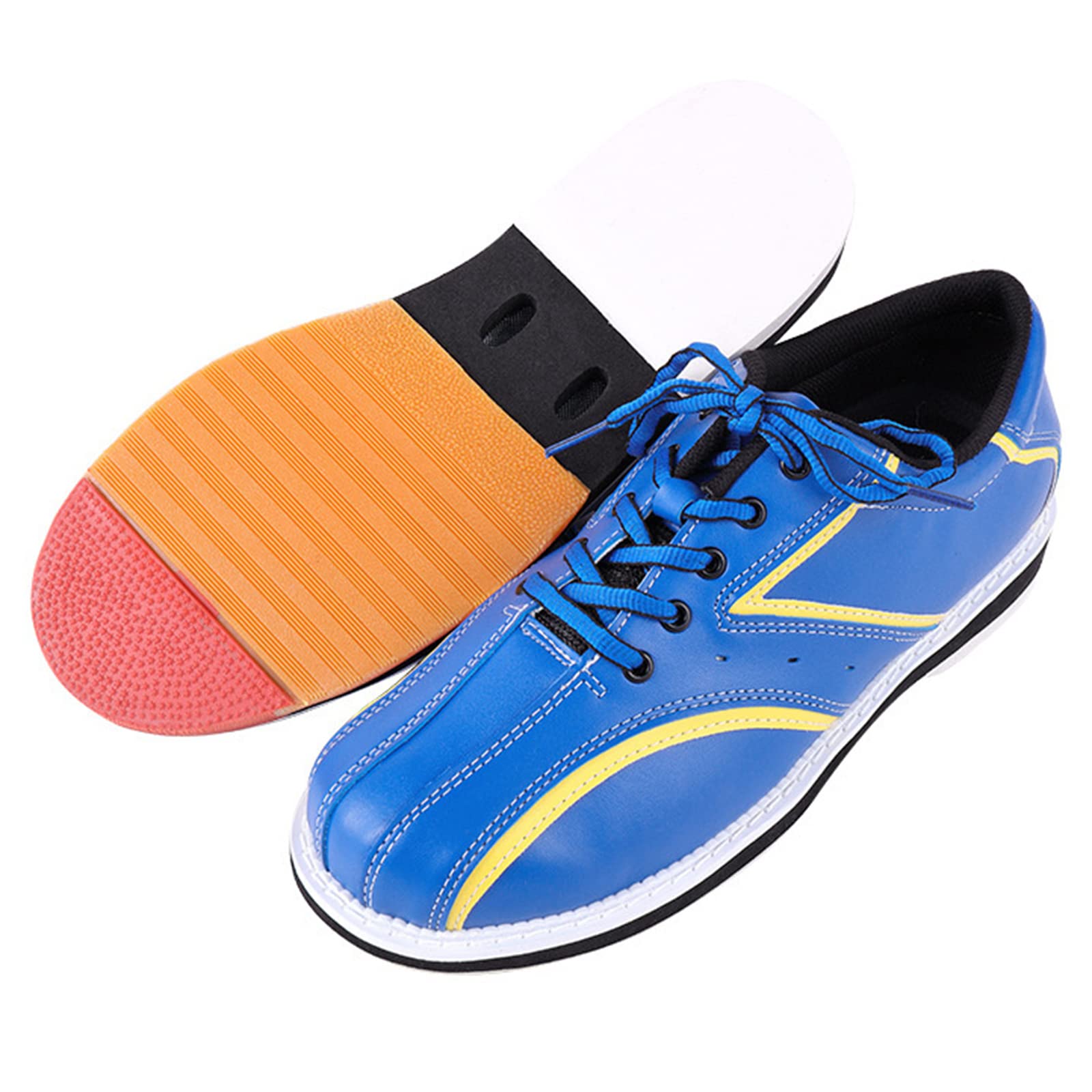 Chaussures De Bowling pour Hommes, Baskets D'entraînement De Bowling Décontractées en Cuir Souple Antidérapantes