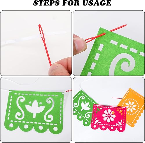 Miniatura 4 de 4 carteles de fieltro para fiesta mexicana, Día de los Muertos, Día de los Muertos, decoración del Cinco de Mayo Papel Picado