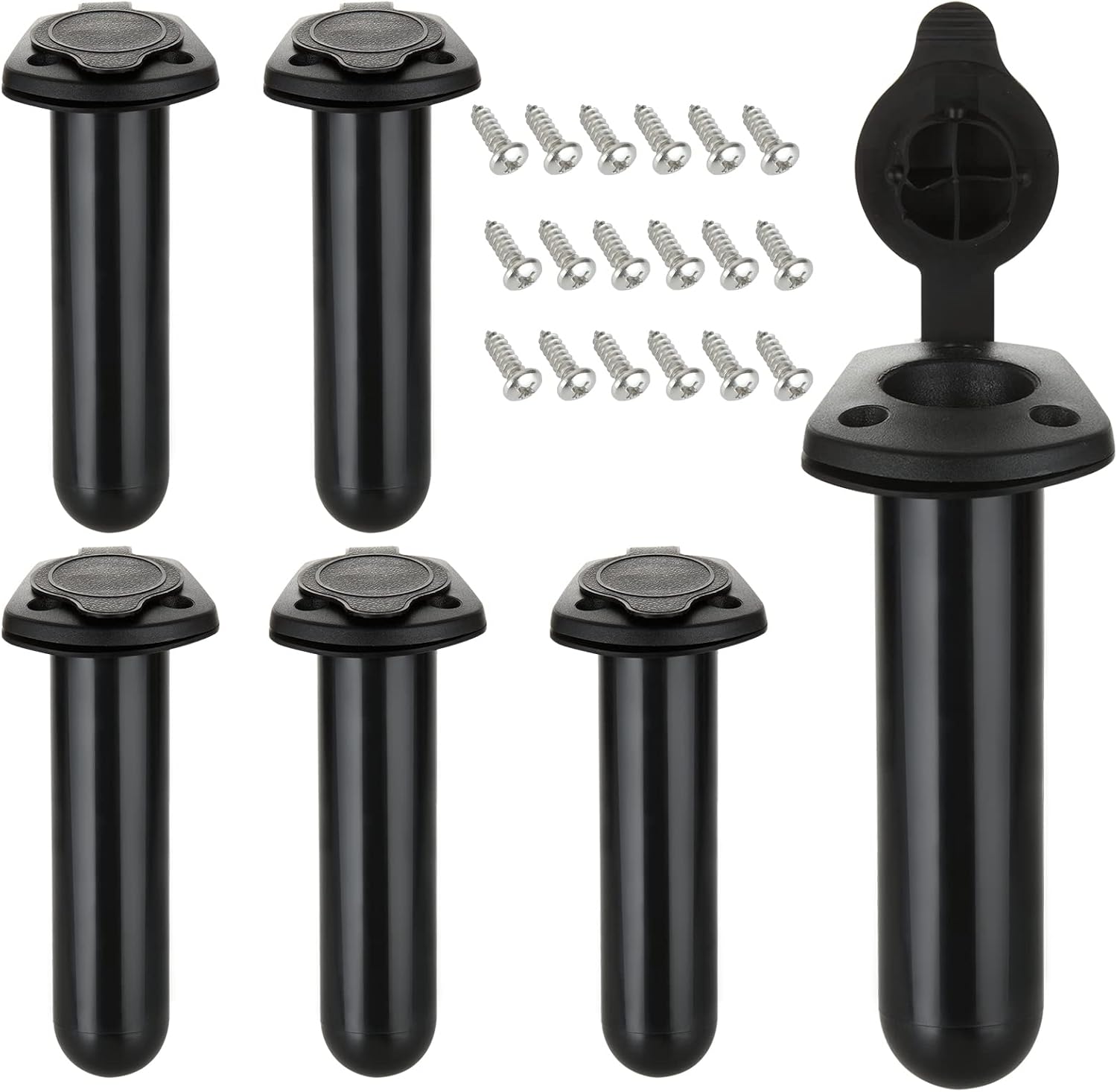 6 Pcs Flush Mount Fishing Pole Holder – Kayak Fishing Rod Holder for Fishing Boat, Canoe and Fishing Tackle Accessory Tool 6 Pcs Flush Mount Fishing Pole Holder – Kayak Fishing Rod Holder for Fishing Boat, Canoe and Fishing Tackle Accessory Tool