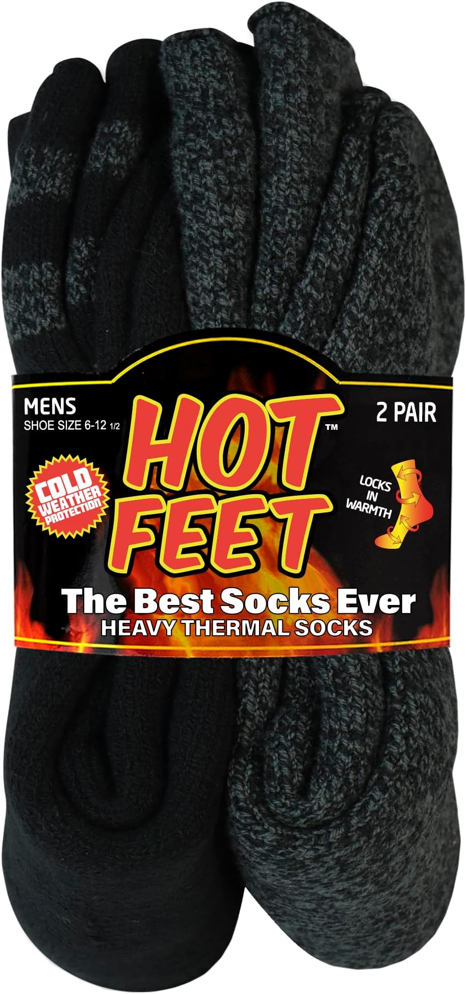 HOT FEETThermal Socks for Men 2/4 Pack, Extreme Cold Boots Socks -Winter Insulated Socks, Cold Weather Size 6-12