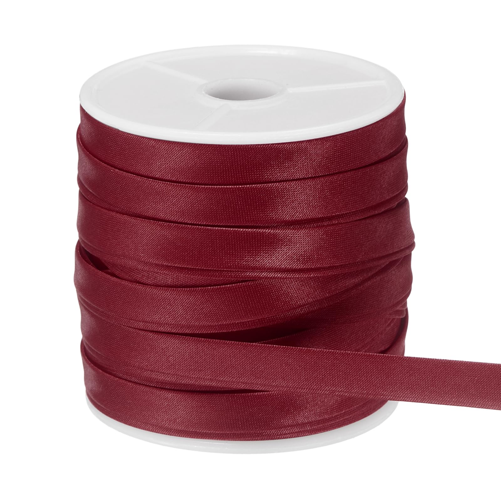 sourcing map Double Fold Bias Tape for Sewing, 3/8 Inch x 25 Yards Satin Bias Binding Tape Continuous Bulk for Quilting Binding Seaming Hemming Fabric Piping DIY Craft, Dark Red โ image 1