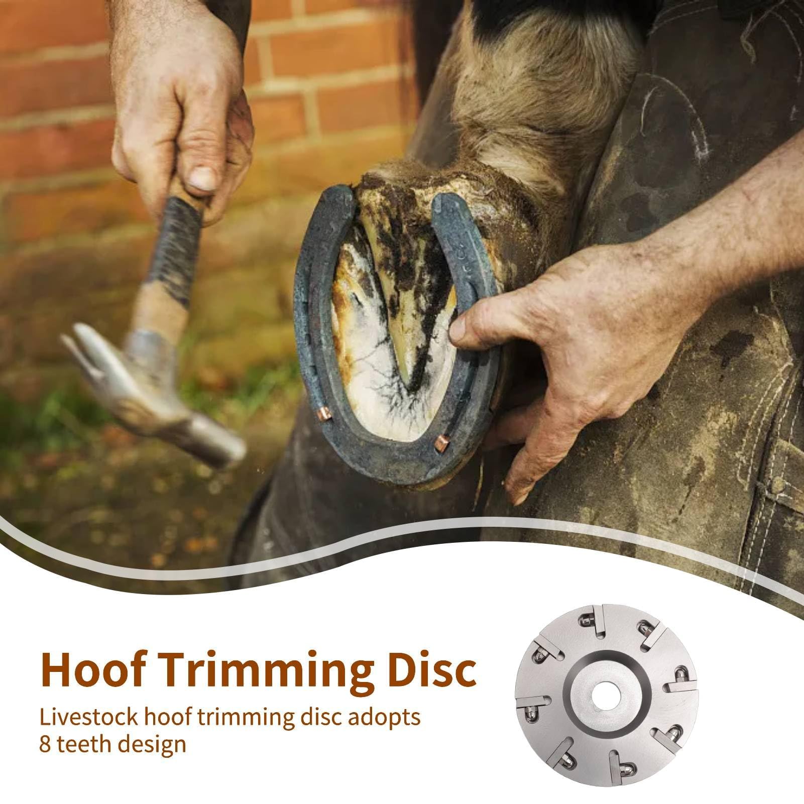 Hoof Trimming Disc, 8 Teeth Metal Hoof Trimming Cutter Electric Aluminium Alloy Turbo Carving Disc for Horses Goats Cow Foot - Image 4
