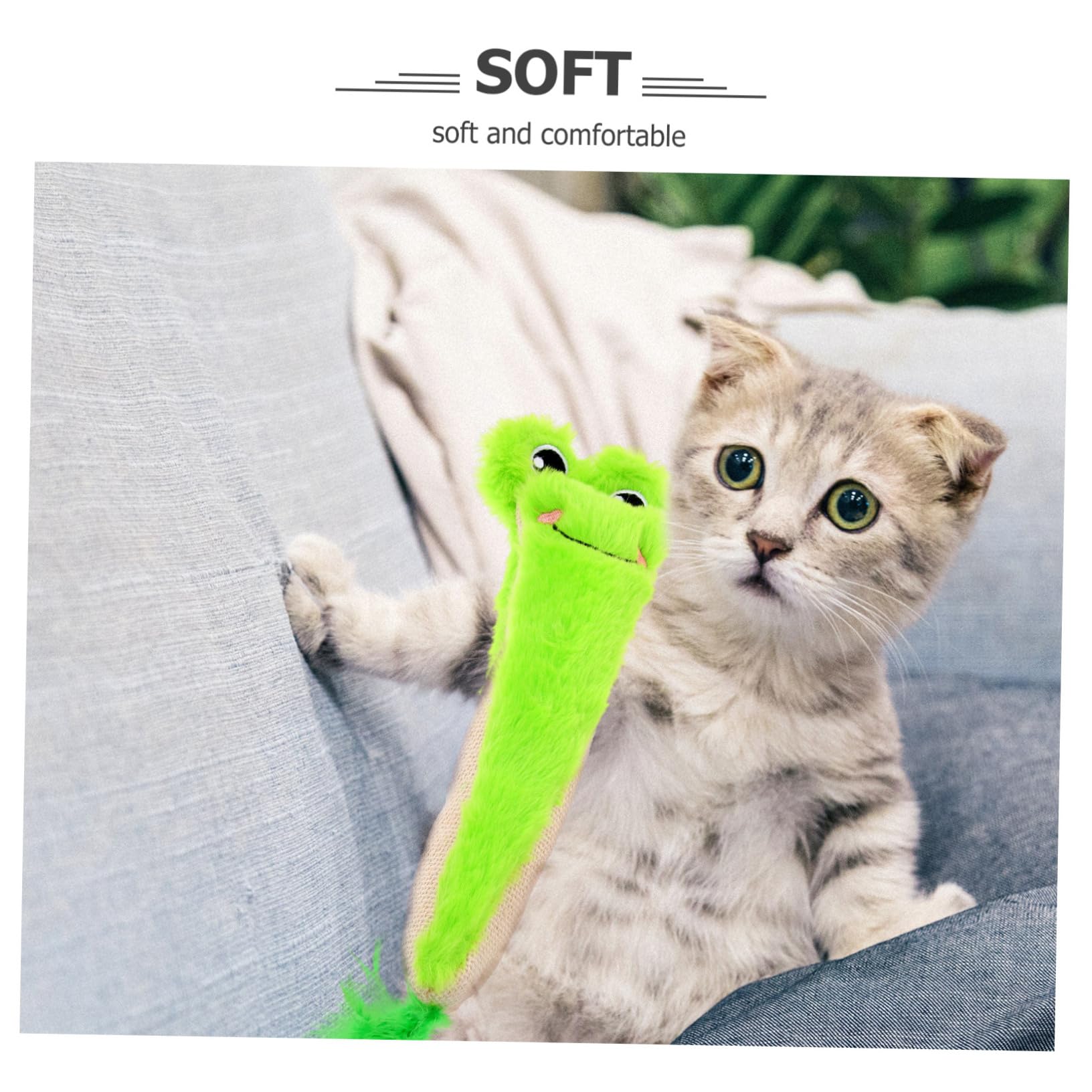 Hemobllo Jouet à Herbe à Chat pour Chaton Jouet Interactif Peluche Souris De Dessin avec Papier Froissé pour Chat Intérieur