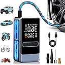 Tire Inflator Portable Air Compressor, 150PSI Cordless Air Pump for Car Tires, Electric Bike Tire Pump with Digital Pressure Gauge and LED Light, Portable Tire Inflator for Car, Moto, Bicycle