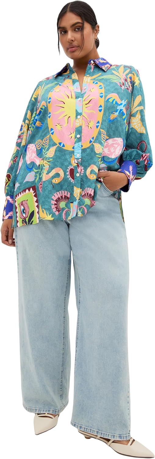 City Chic Women's Plus Size Shirt - Mystic Placement