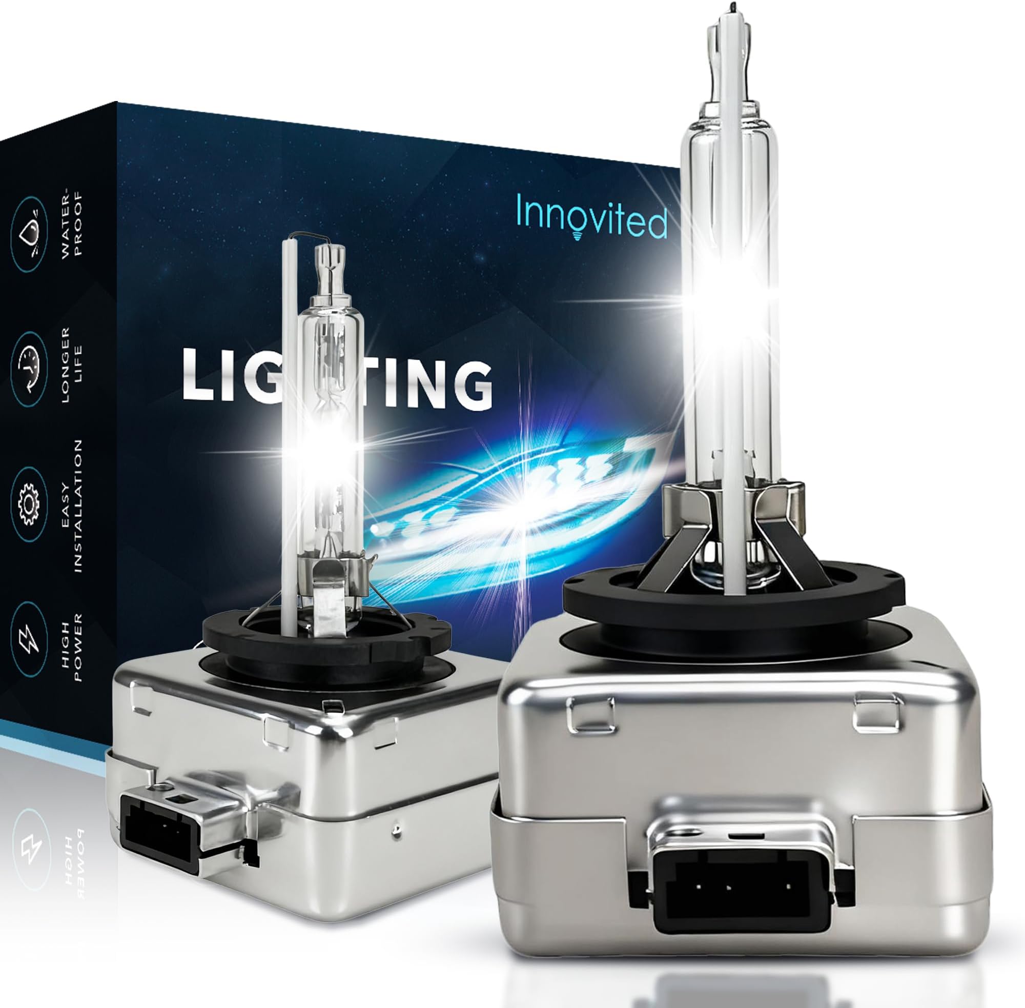 - Innovited D1S HID Xenon Headlight Bulbs 6000K Cool White High Low Beam 66144 66140 85140 85415,etc Replacement Bulb - Pack of 2