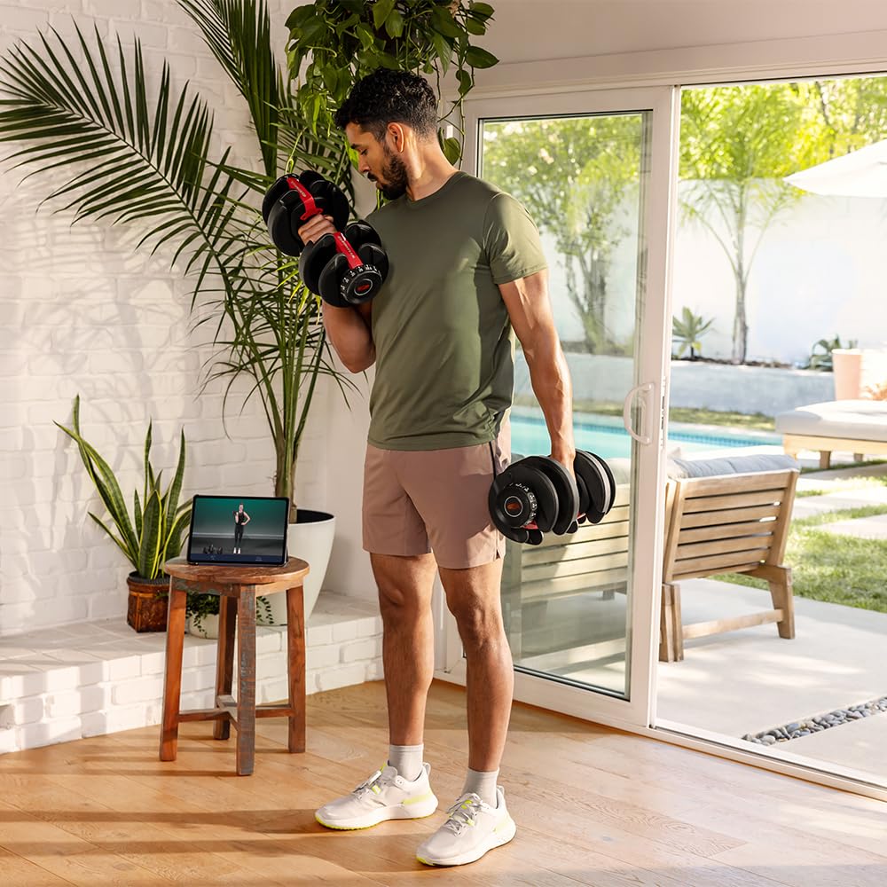 Bowflex SelectTech 552i Manubri Regolabili (Coppia) 2–24 kg – 15 Pesi in 1, Design Compatto Salvaspazio, Ideali per Home Gym, Allenamento Progressivo, App JRNY Inclusa (2 Mesi Gratis)
