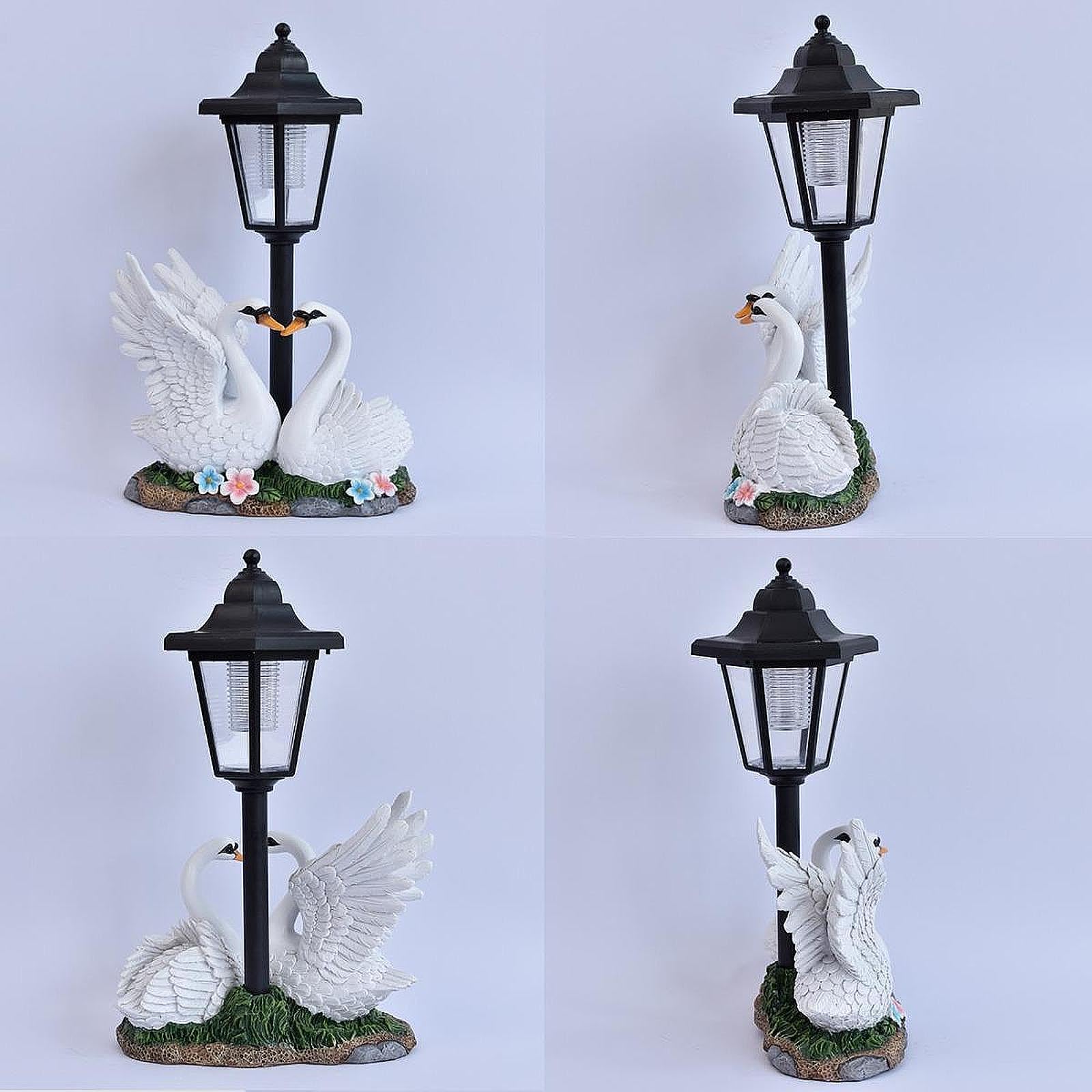 Estatua de Cisne para jardín con luz Solar para Exteriores, decoración Elegante, Regalo, lámpara de Paisaje, Adorno para Patio Exterior