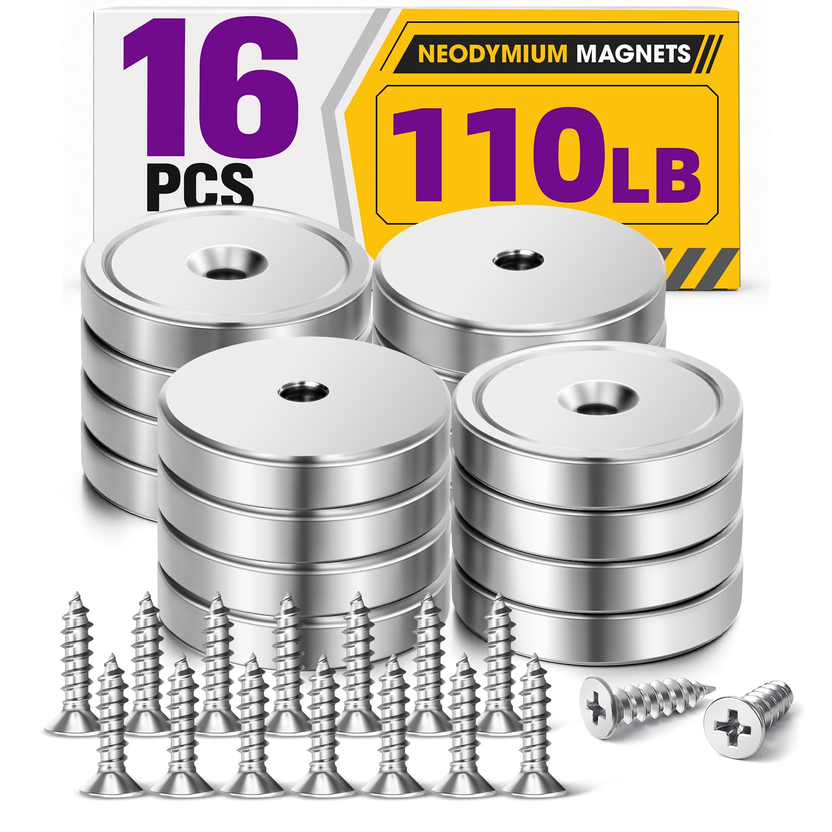 NIUKNOW 8 Pack Magnets with Holes, 110 LBS Super Strong Magnets Heavy Duty — Amazon image 13
