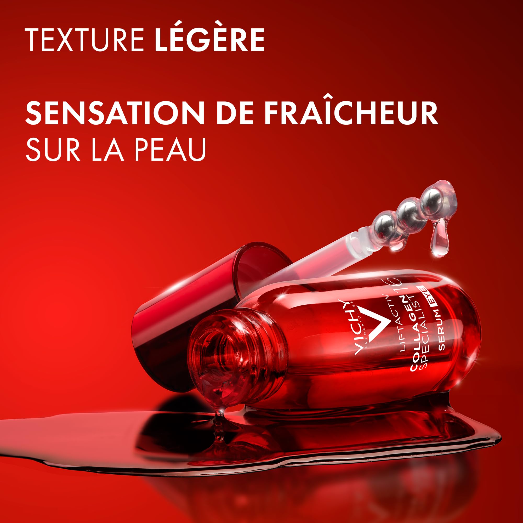 Vichy, LiftActiv, Sérum Yeux Anti-Âge, Soin Booster de Collagènes, Anti-Cernes - Rides - Poches, Illumine et Uniformise le Contour des Yeux, Peaux Sensibles et Matures, Collagen Specialist 16, 15 ml