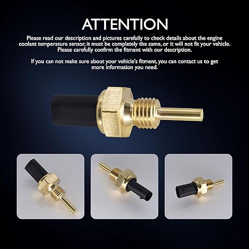 Miniatura 7 de HiSport Sensor de temperatura del refrigerante del motor - Compatible con Cadillac Chevrolet GMC Reemplaza 25186240