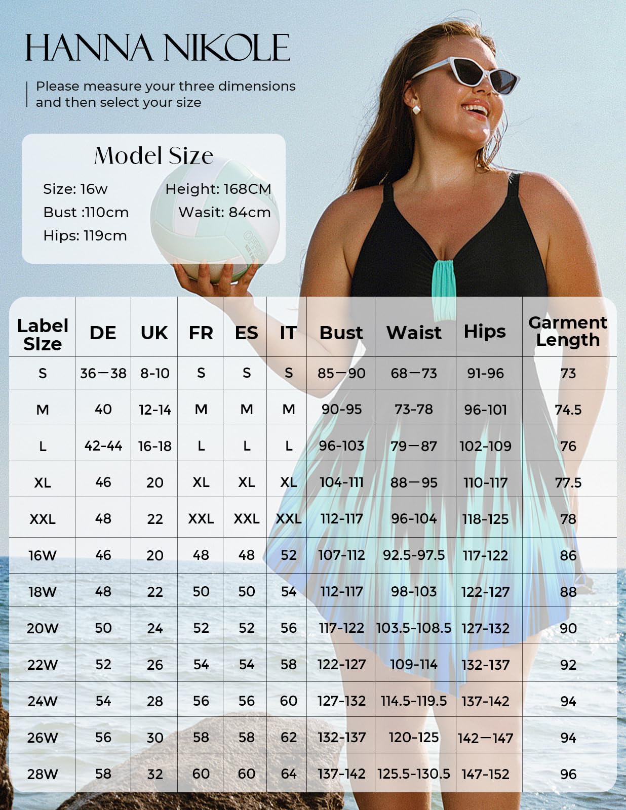 Hanna Nikole Traje de baño de una pieza con falda para mujer, talla grande, con control de abdomen, traje de baño con forma de vestido de baño con volantes, trajes de baño suaves con pantalones cortos