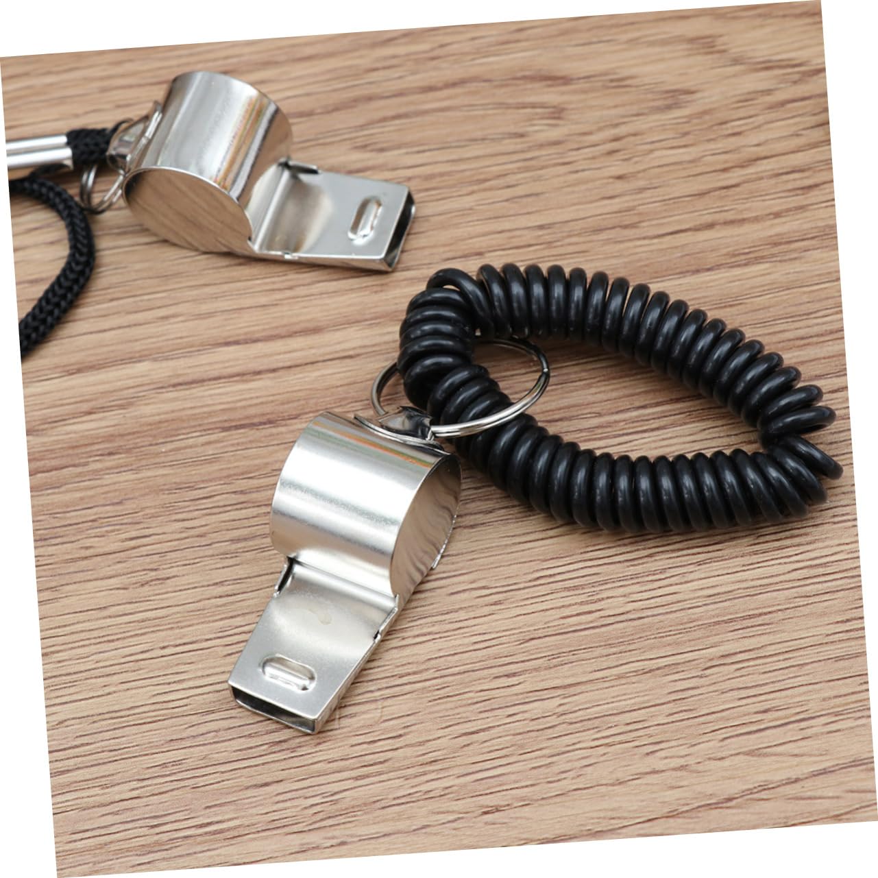 Happyyami 2Pcs Stainless Steel Sports Whistles with Lanyard Durable First Aid Whistles for Football and Officials Easy to Carry Loud Crisp Sound