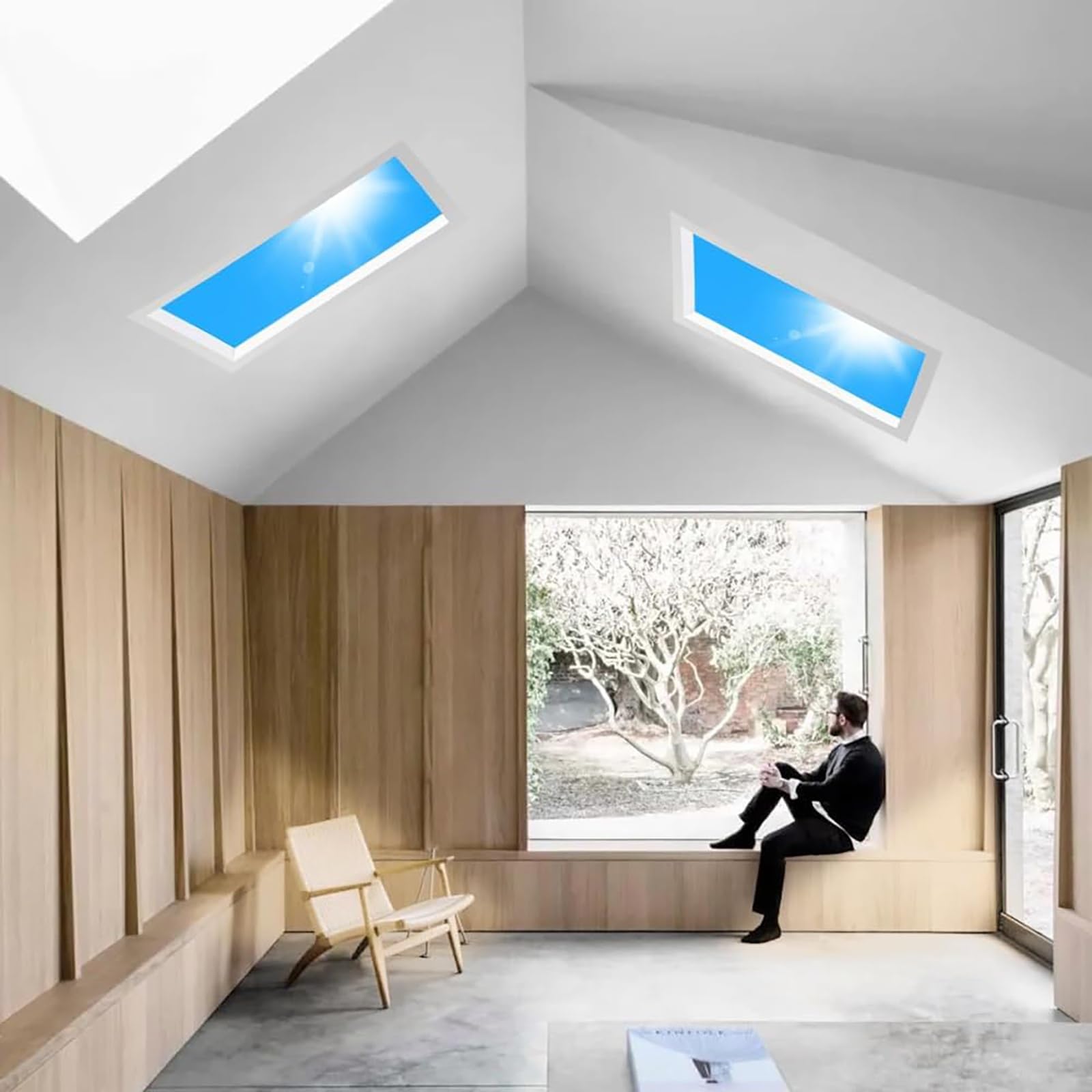 Zdalnie sterowana lampa sufitowa LED Blue Sky, ściemnialna i kreatywna, imitująca naturalne światło słoneczne, idealna do salonów, loftów i sypialni.(60 * 120cm)