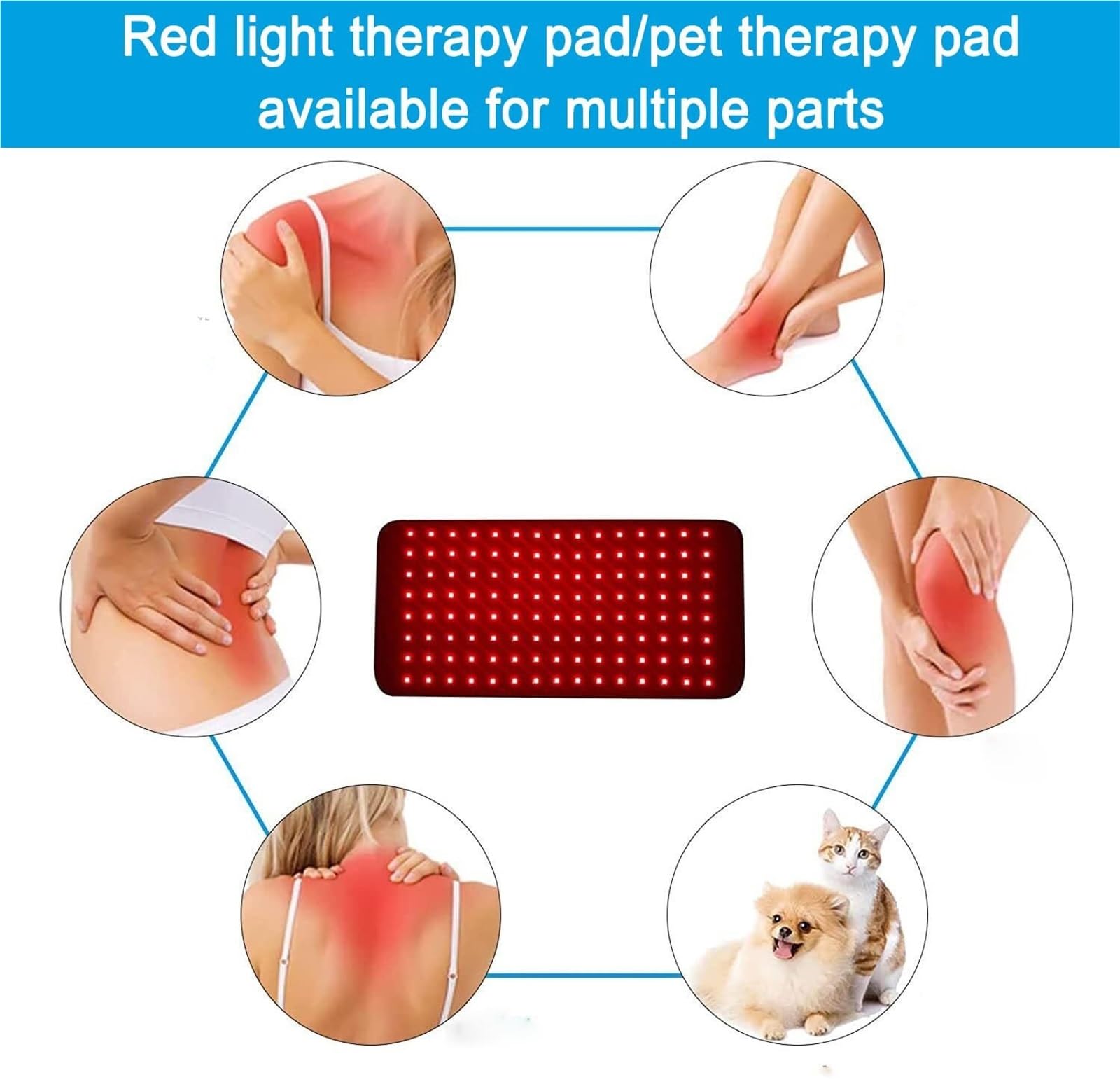 Cinturón De Terapia De Luz Roja For Mascotas, 120 Uds. LED De 660nm Y 850nm, Dispositivos De Luz Infrarroja Cercana, Envoltura Portátil For Perros, Alivio Del Dolor De Gatos