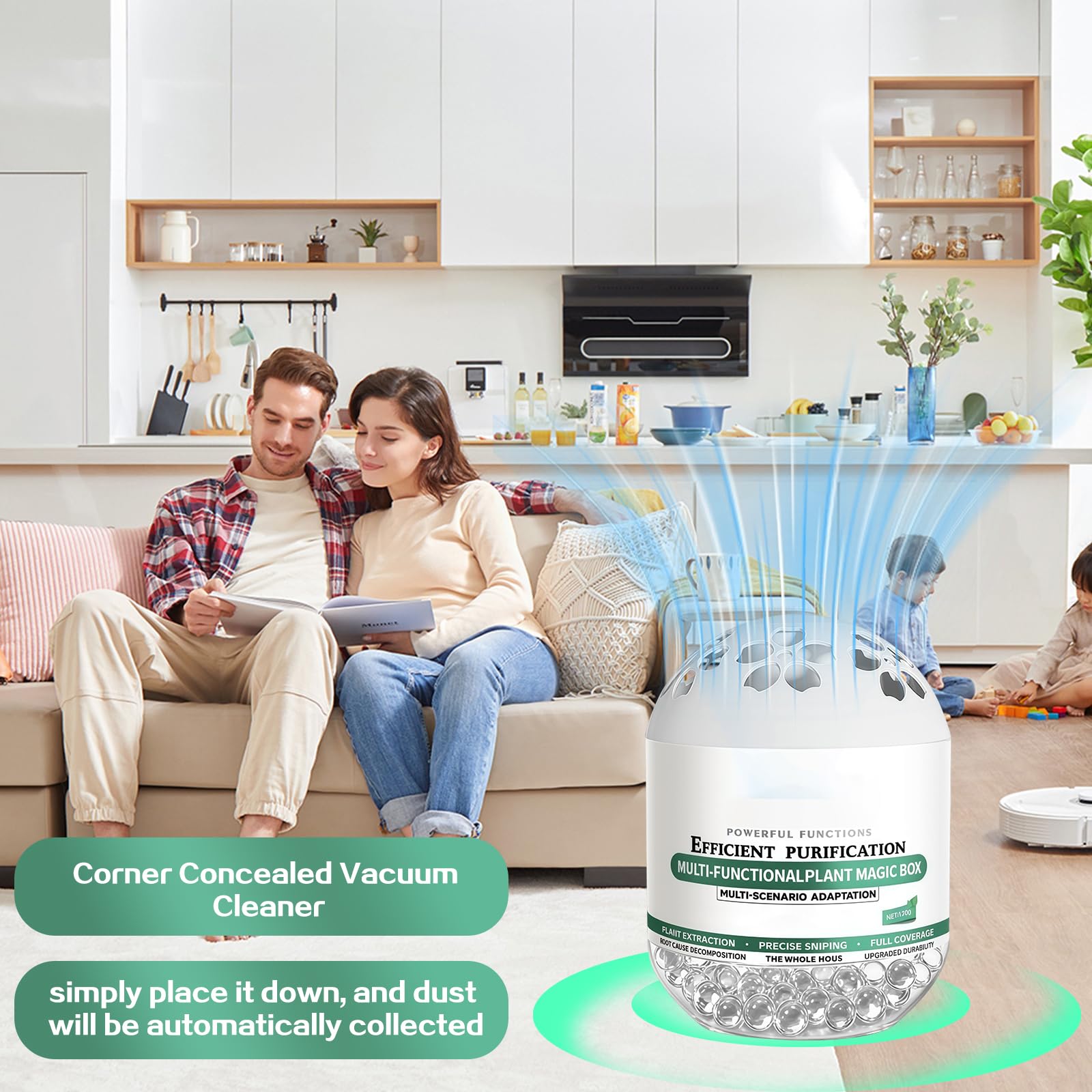 Paquete de 4 Caja Purificadora de Aire Multifuncional, Absorbente de Olores y Atrapapolvo para Interiores, Ambientador con Extractos de Plantas para Dormitorio, Salón, Coche