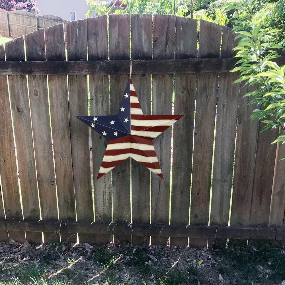 Large Patriotic BARN Stars and Stripes American Flag Star for Outside - 4th of July Americana Outdoor Decor