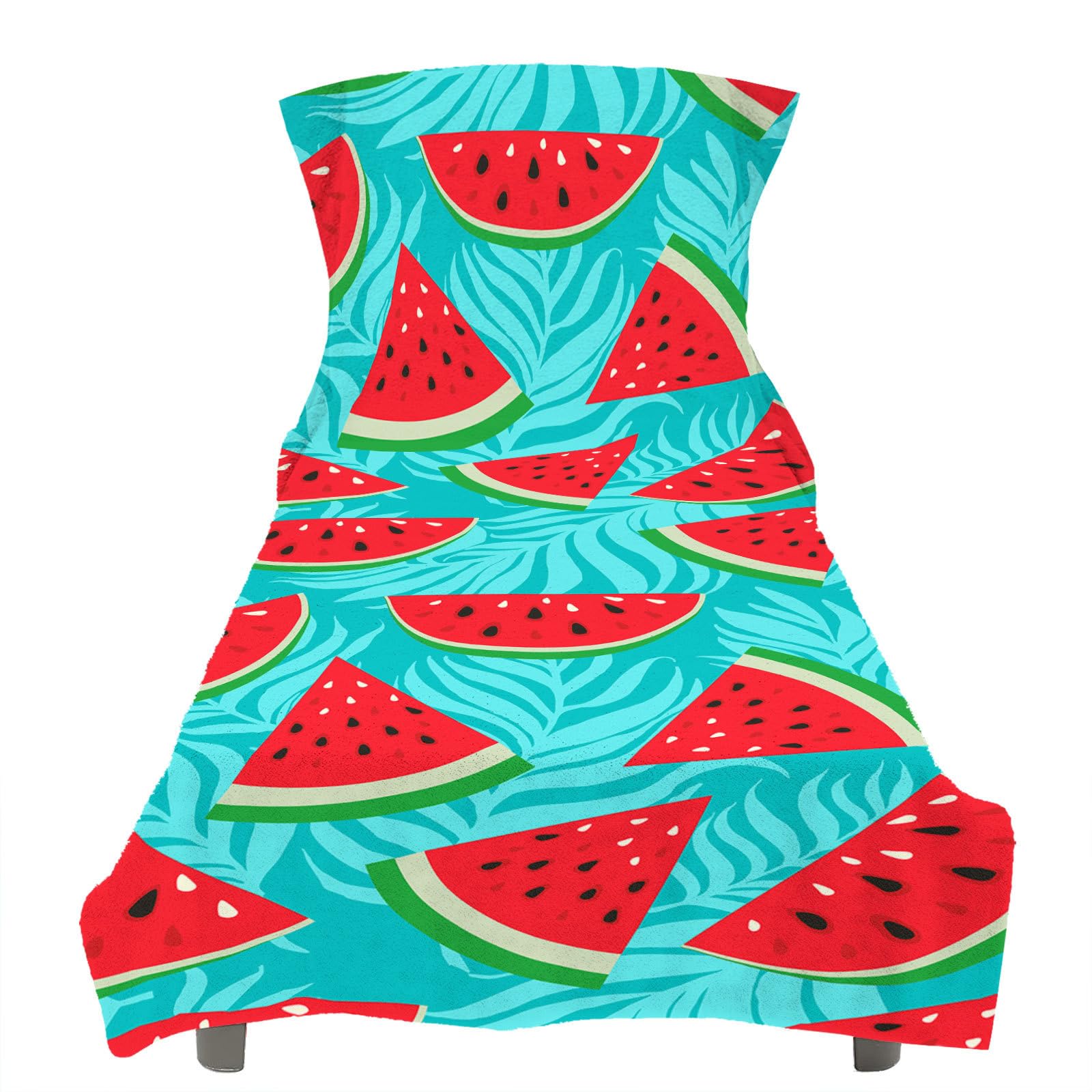 RRrawgff Beach Towel with Pockets for Loungers, Watermelon Pattern Beach Lounger Towel Beach Chair Cover Towel Fitted Sunbed Towel Sun Lounger Towels for Garden Pool Vacation (Watermelon Fruit)