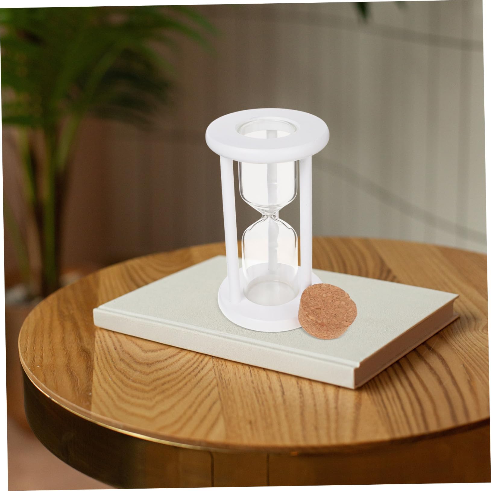 VALICLUD Leere Holz Sanduhr mit Glas Wiederbefüllbarer Küchentimer für Haus Büro Kreativer Selbstgemacht Timer mit Holzstopfen 9,8 X 17cm