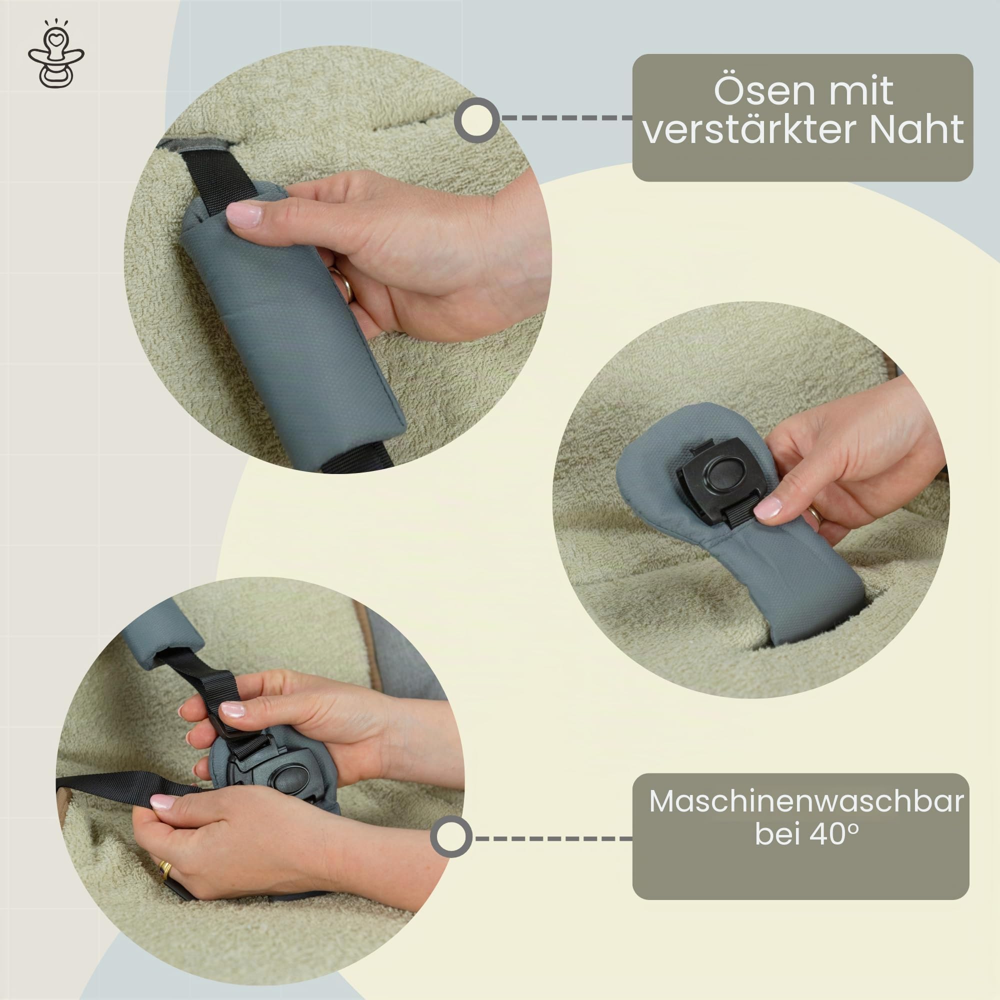 babysanity Bezug Abdeckung Sitzfläche Universal für Kinderwagen in Micro Faser Farbe Grau