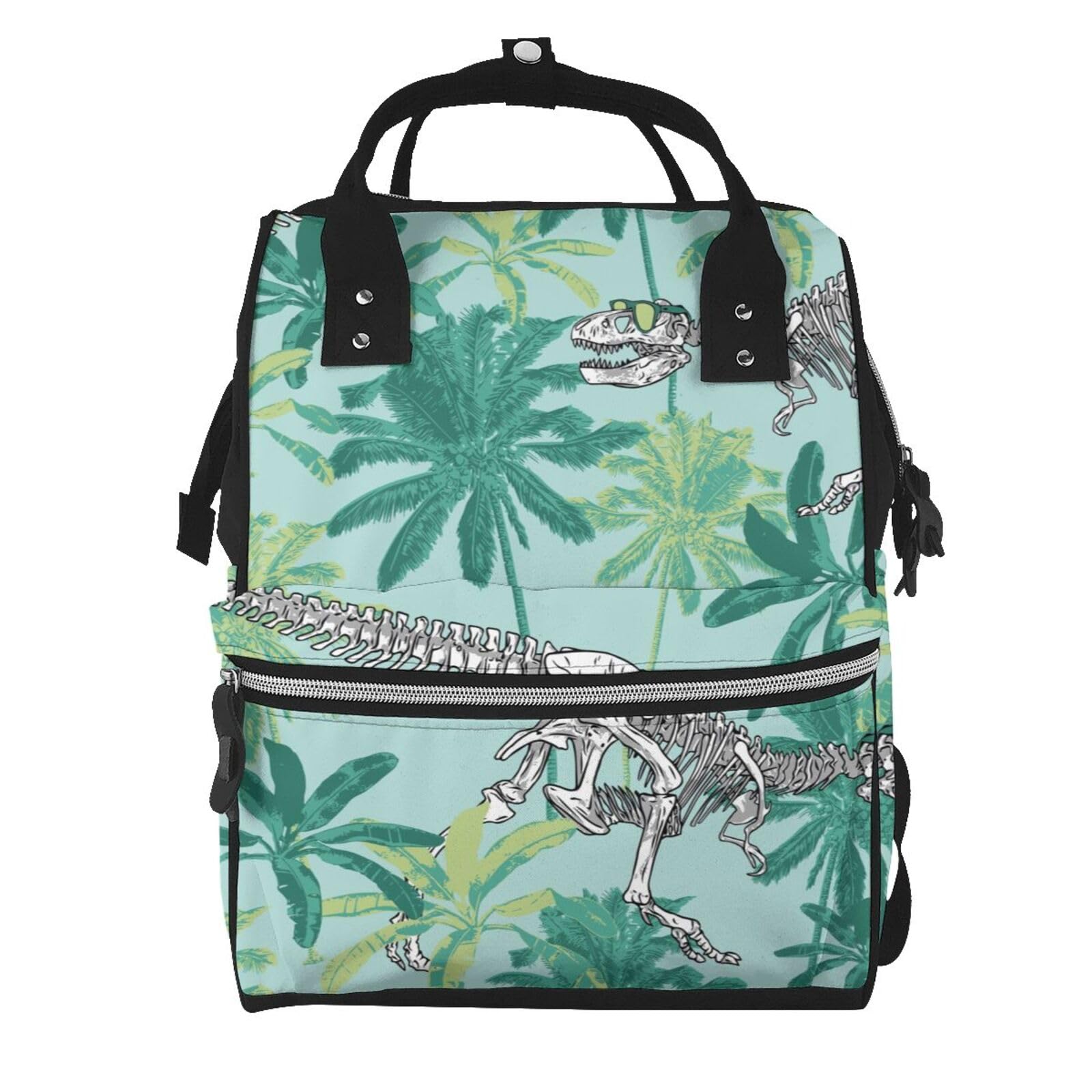 Sac à dos ordinateur portable dinosaure tropical au design multicolore unique